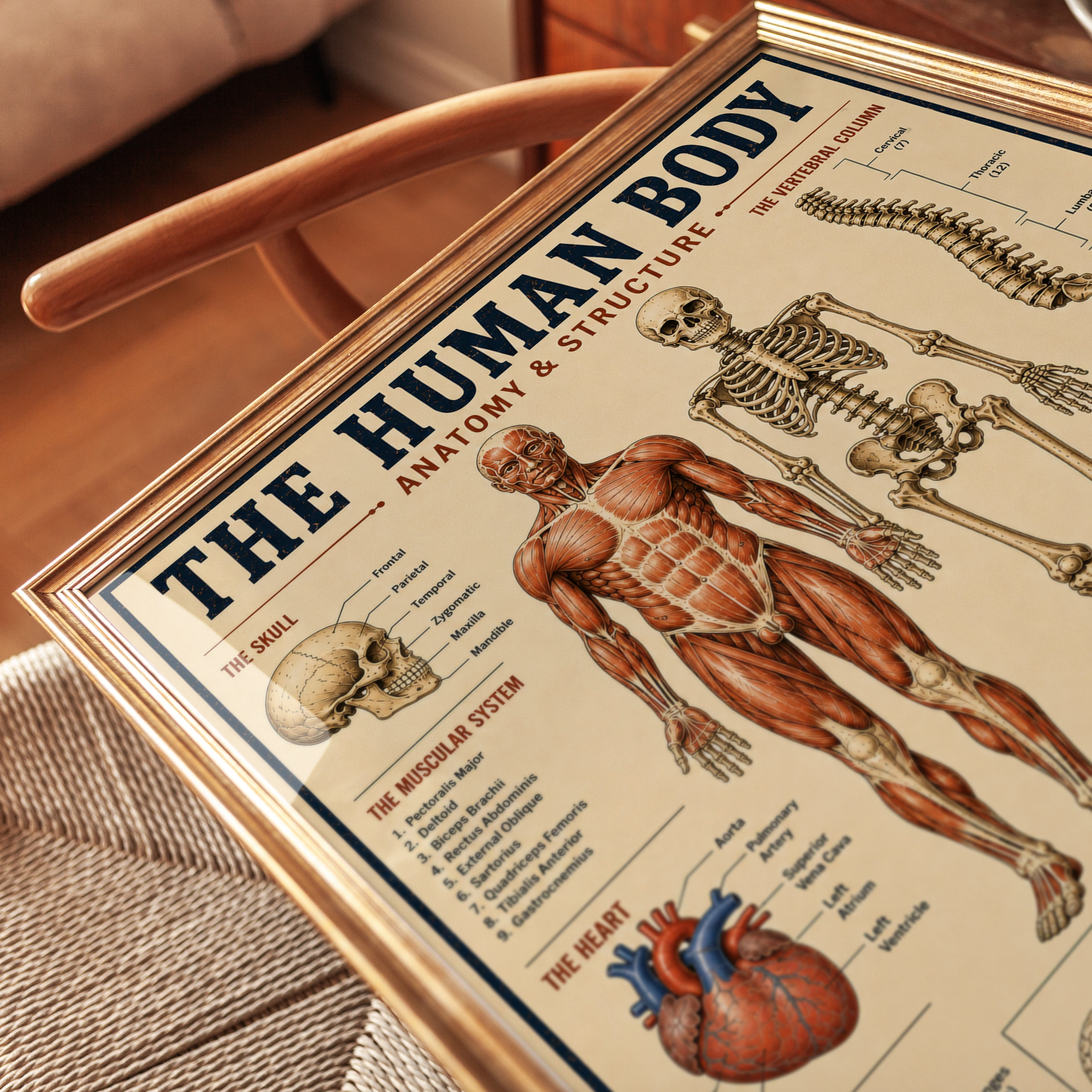 Human Anatomy Poster – Educational Science Print - detail
