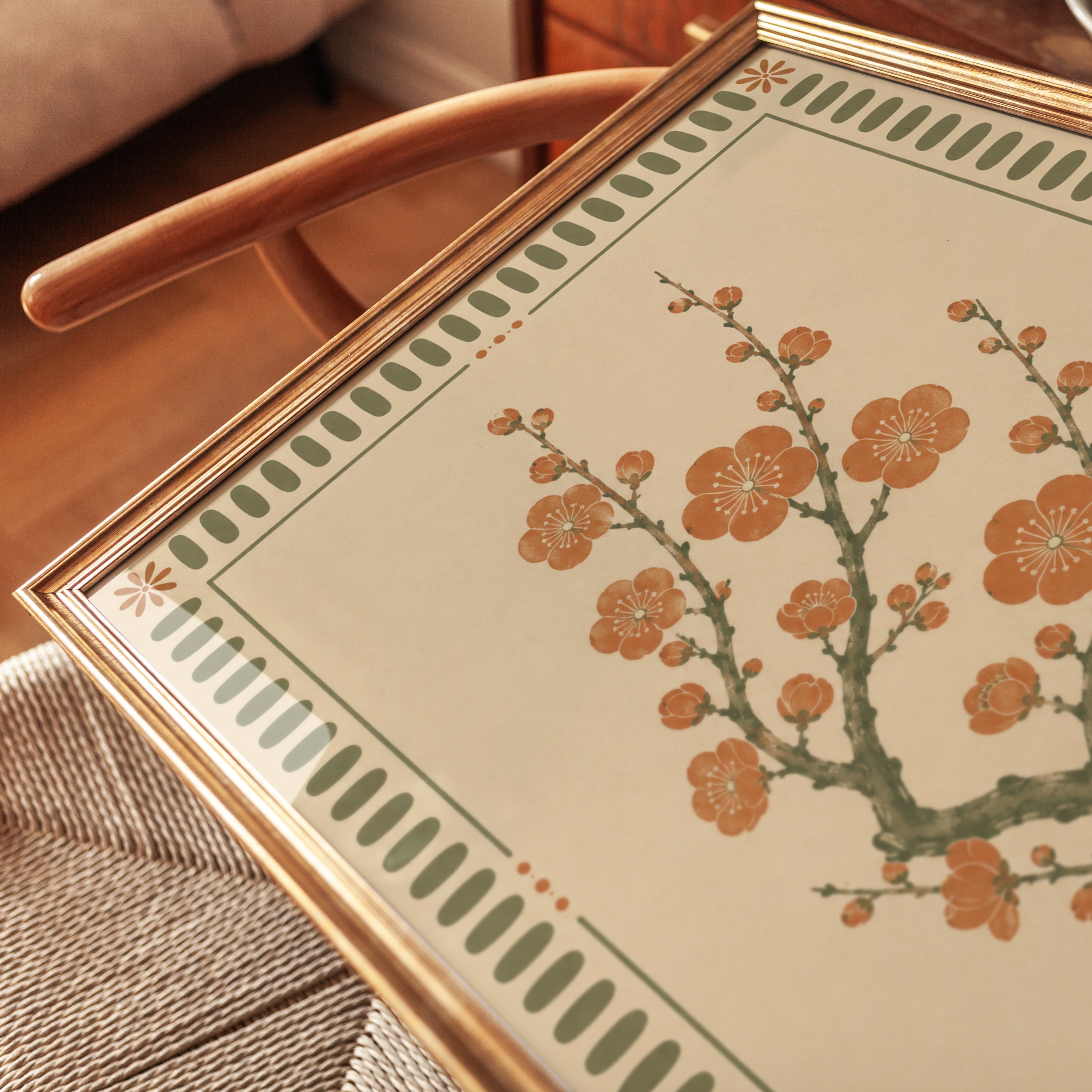 Cherry Blossom Wall Art – Japanese Floral Print - detail