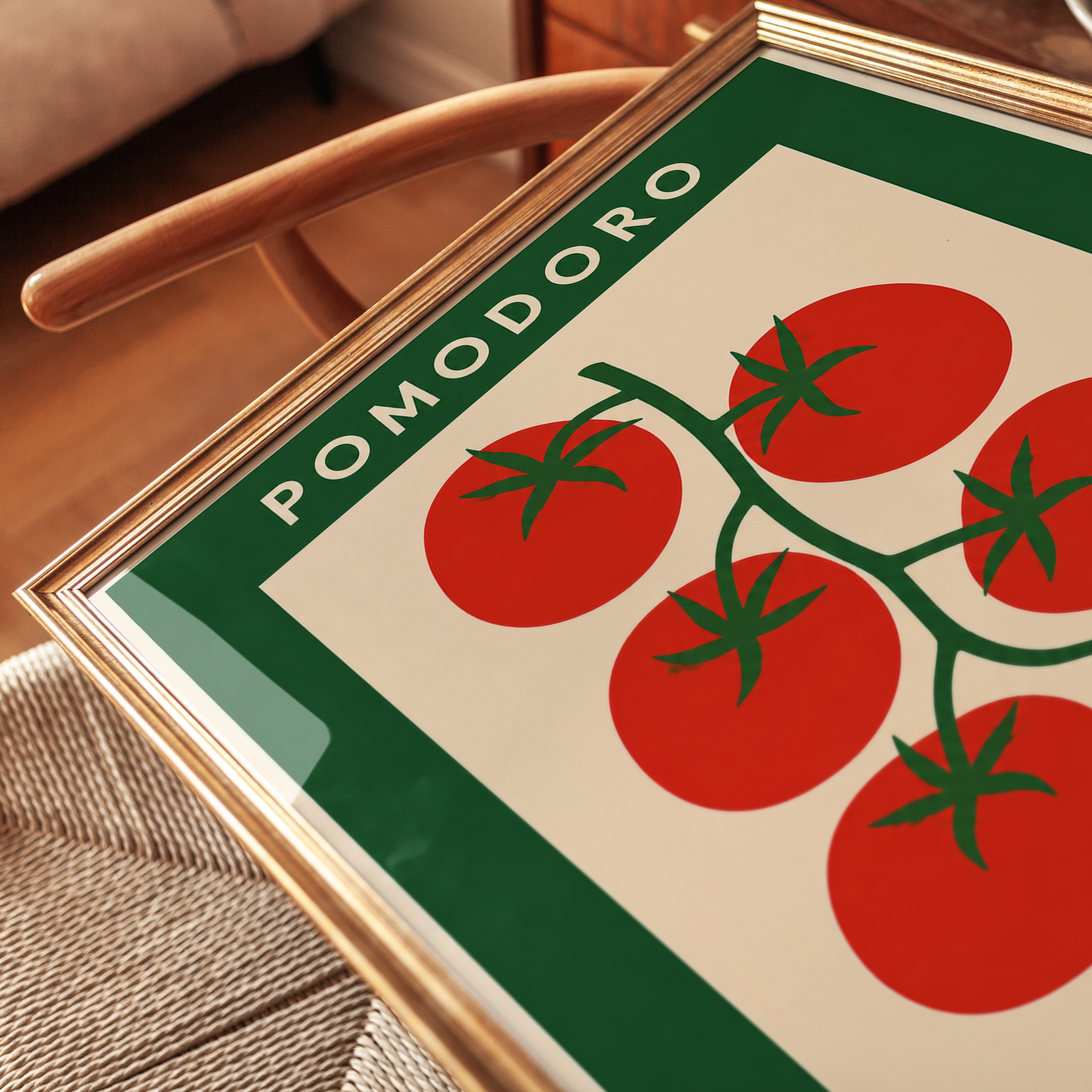 Tomato Vine Poster: Vintage Italian Market Style Wall Art - detail