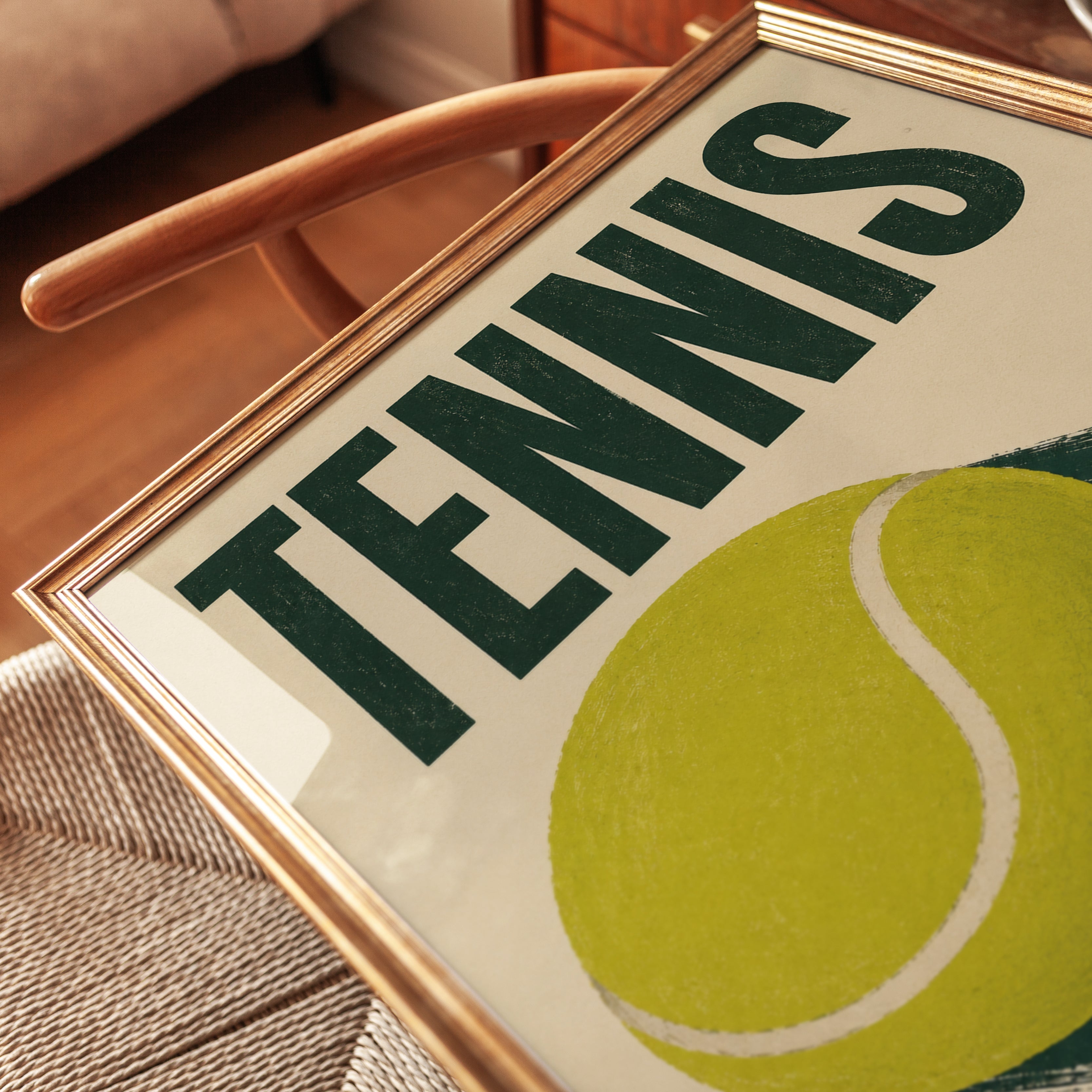 Tennis Wall Art – Retro Sports Poster - detail