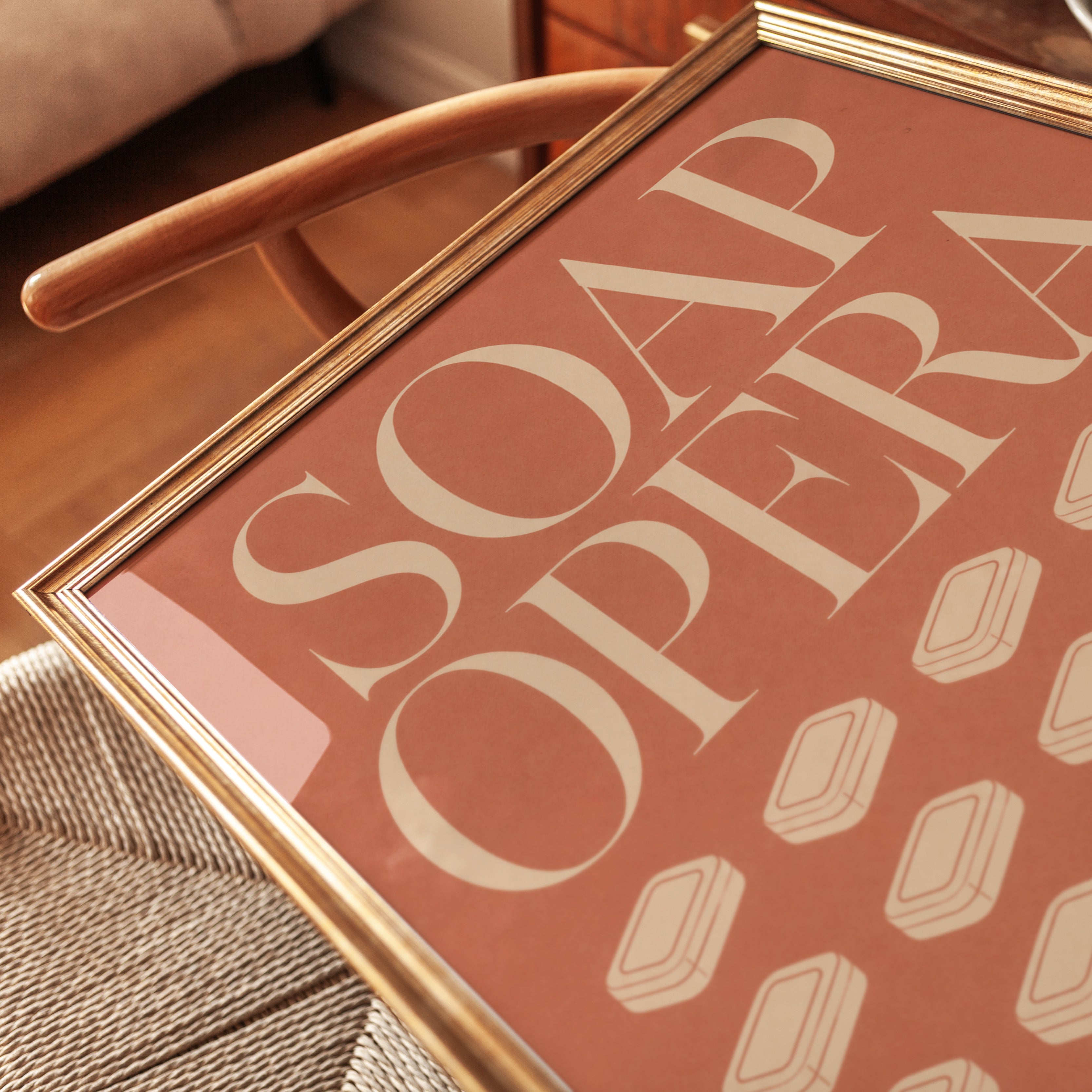 Soap Opera Bathroom Print: Retro Typography - detail
