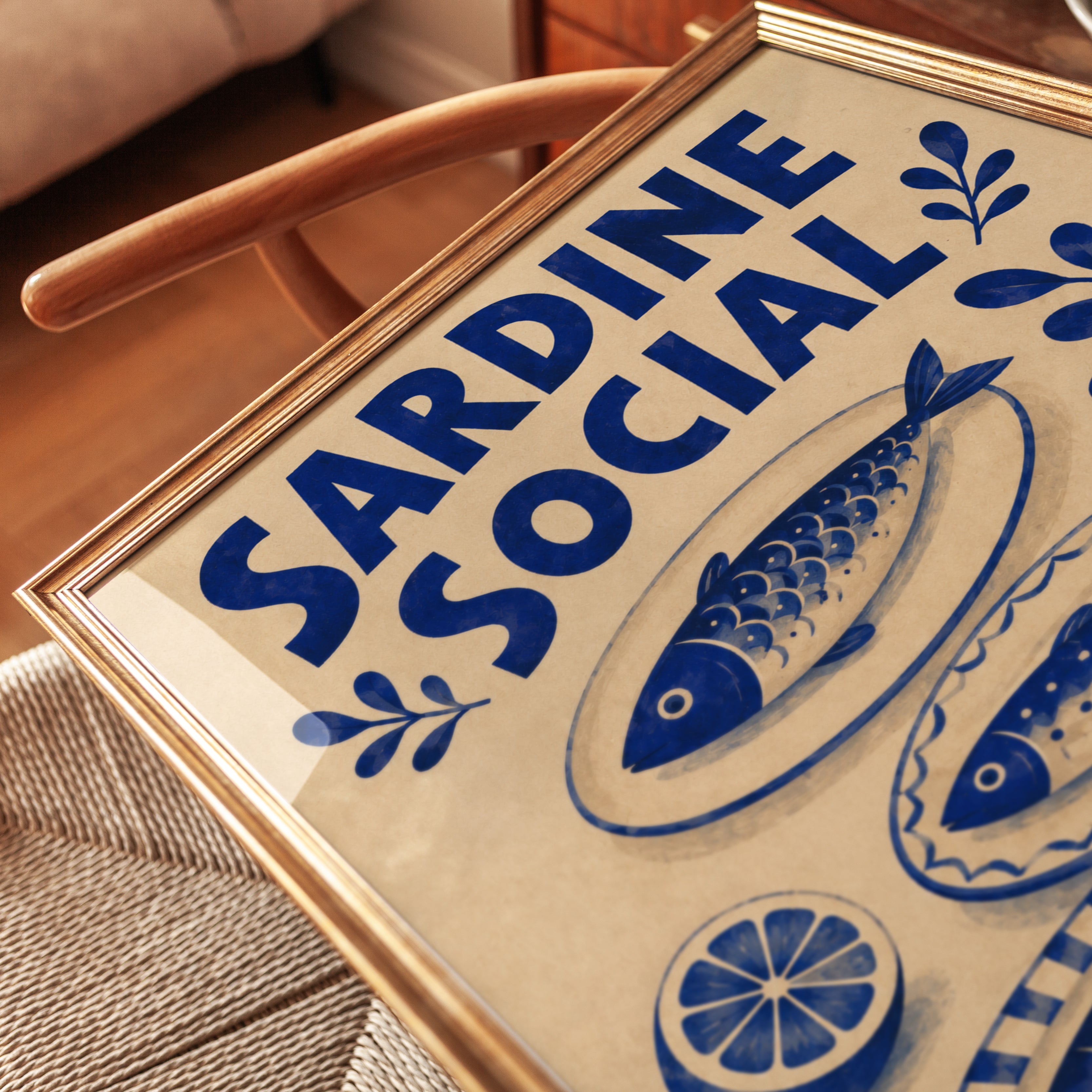 Kitchen Wall Art – Sardine Print - detail