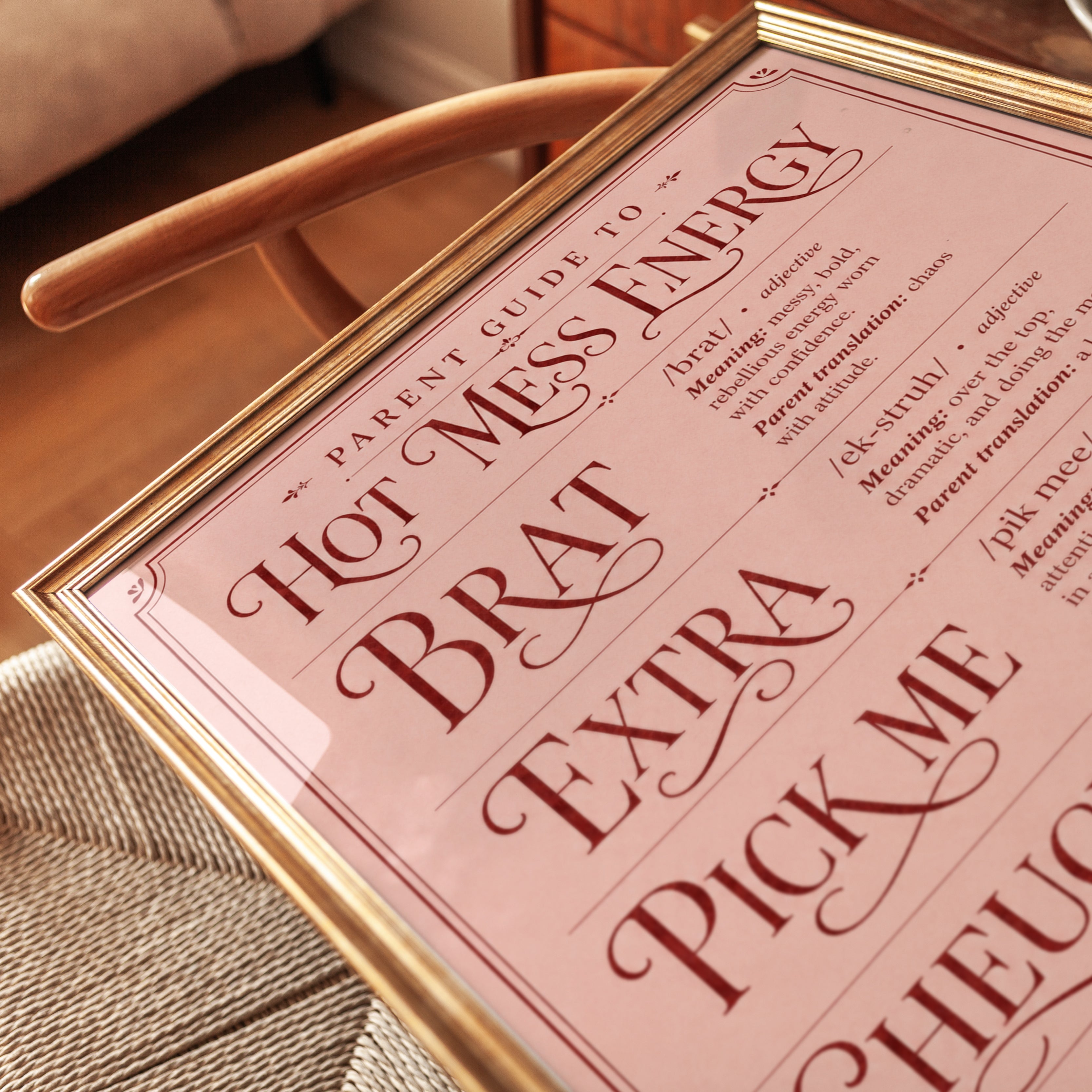 Parent Guide Wall Art – Funny Parent Print - detail