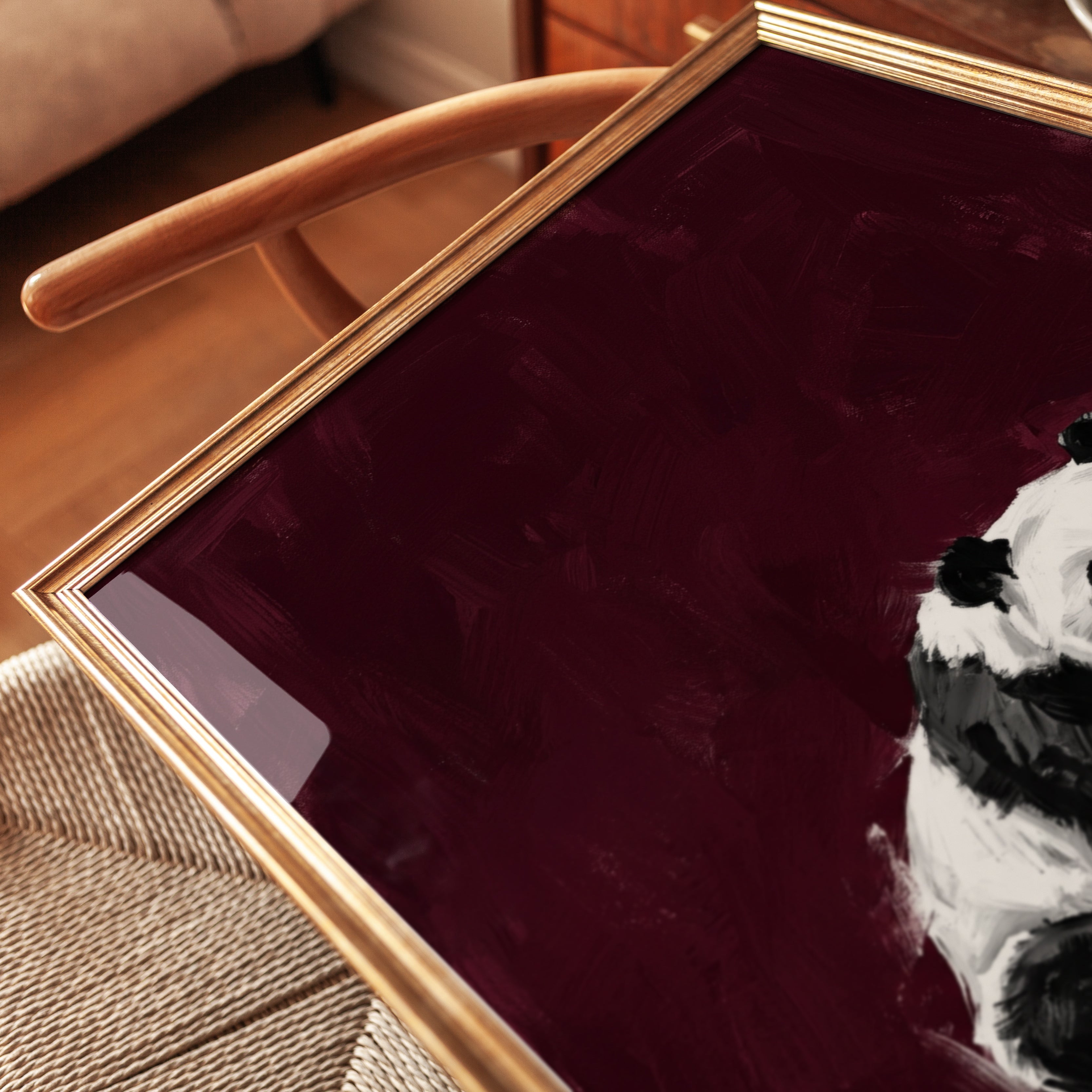 Panda Art Print — Bold Painterly Style - detail