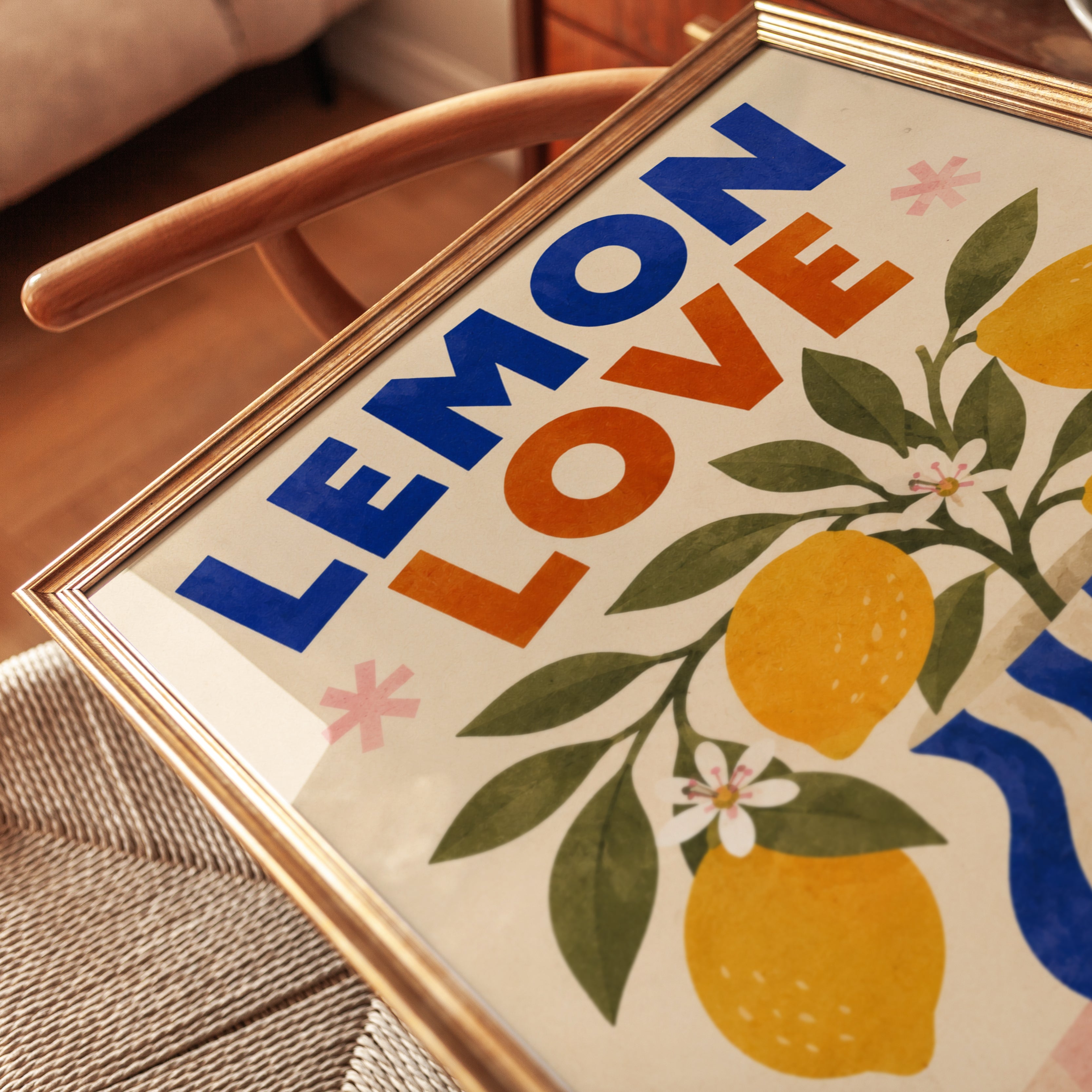 Lemon Kitchen Wall Art – Citrus Print - detail