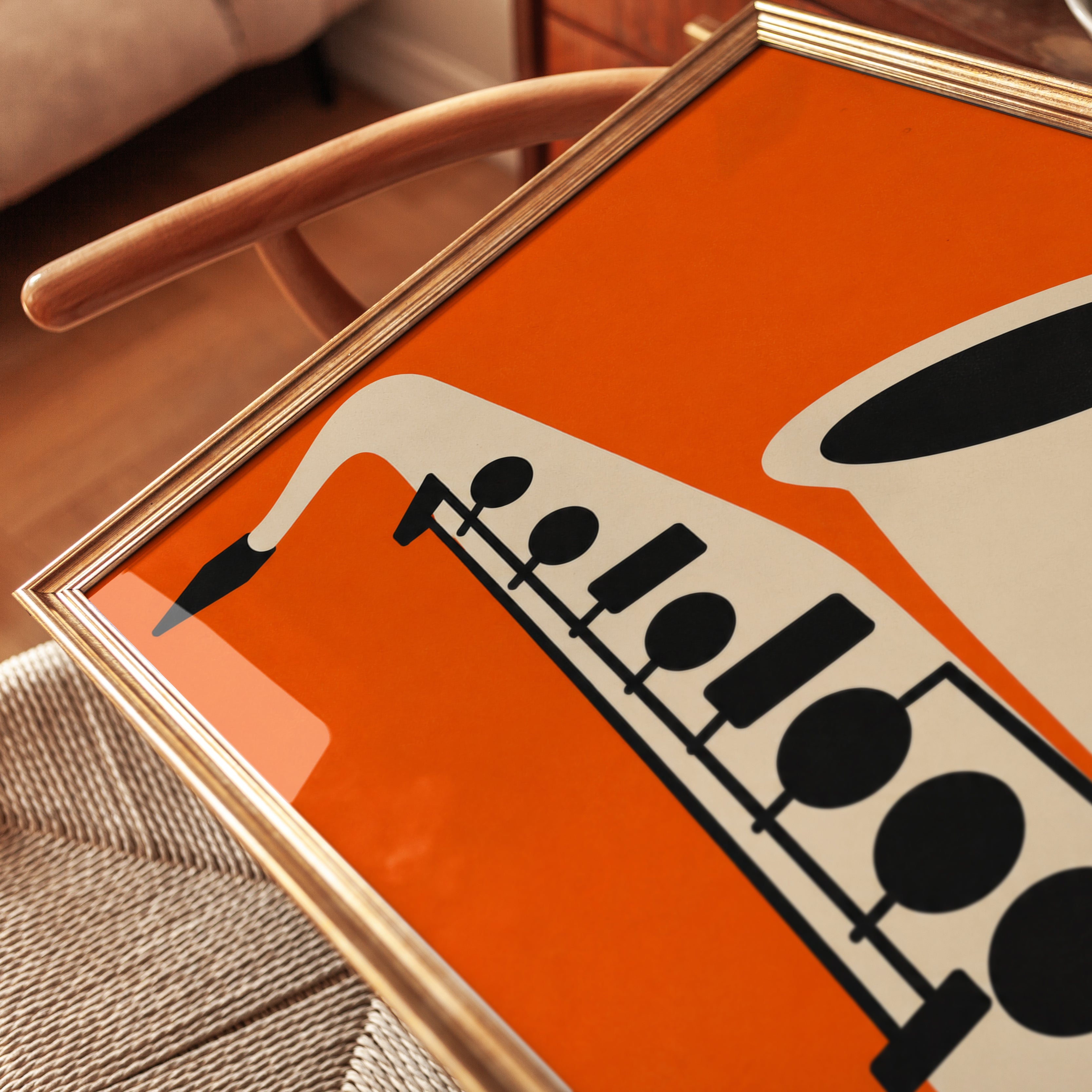 Saxophone Jazz Print — Mid-Century Modern Music Illustration - detail