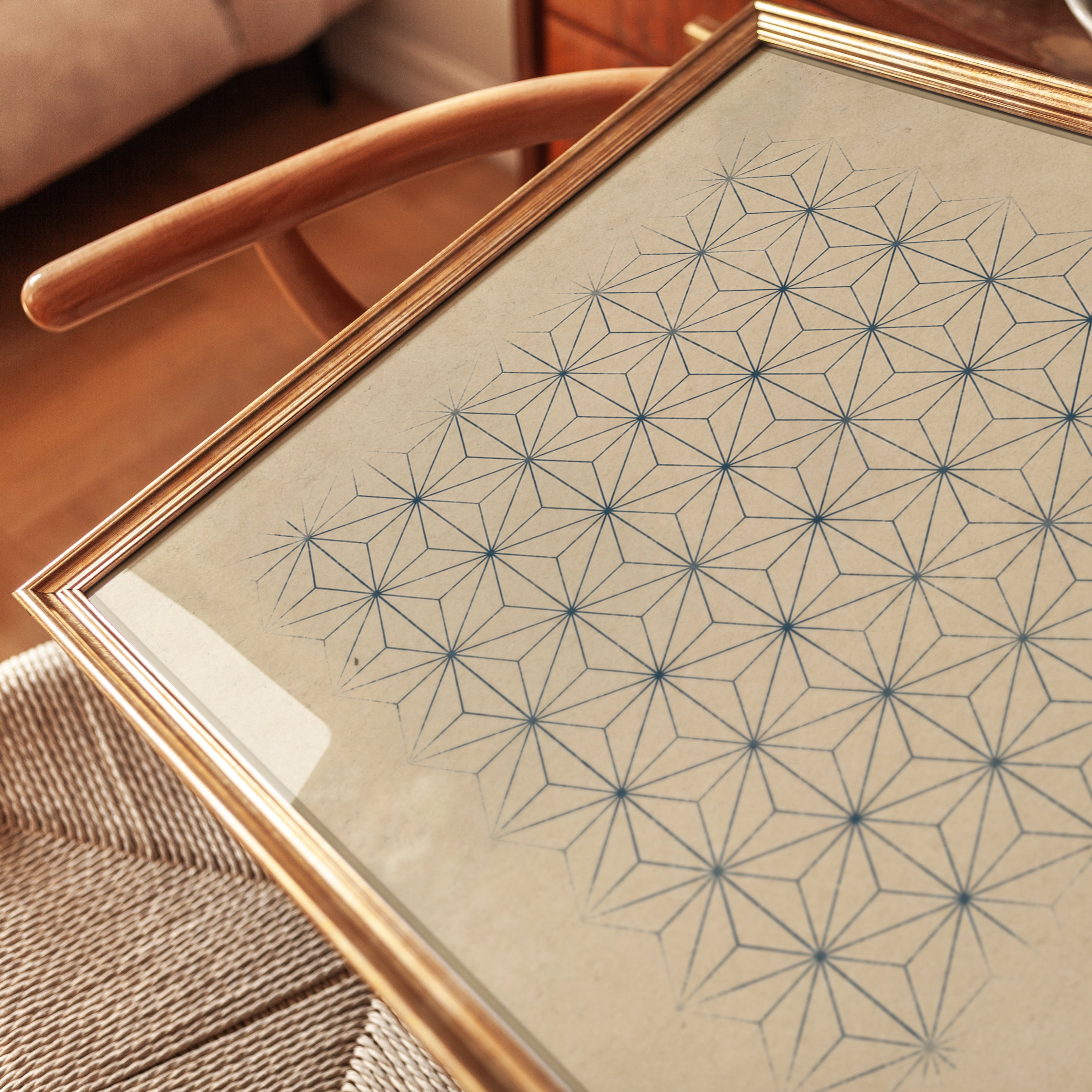 Asanoha Pattern Print: Japanese Geometric Art - detail