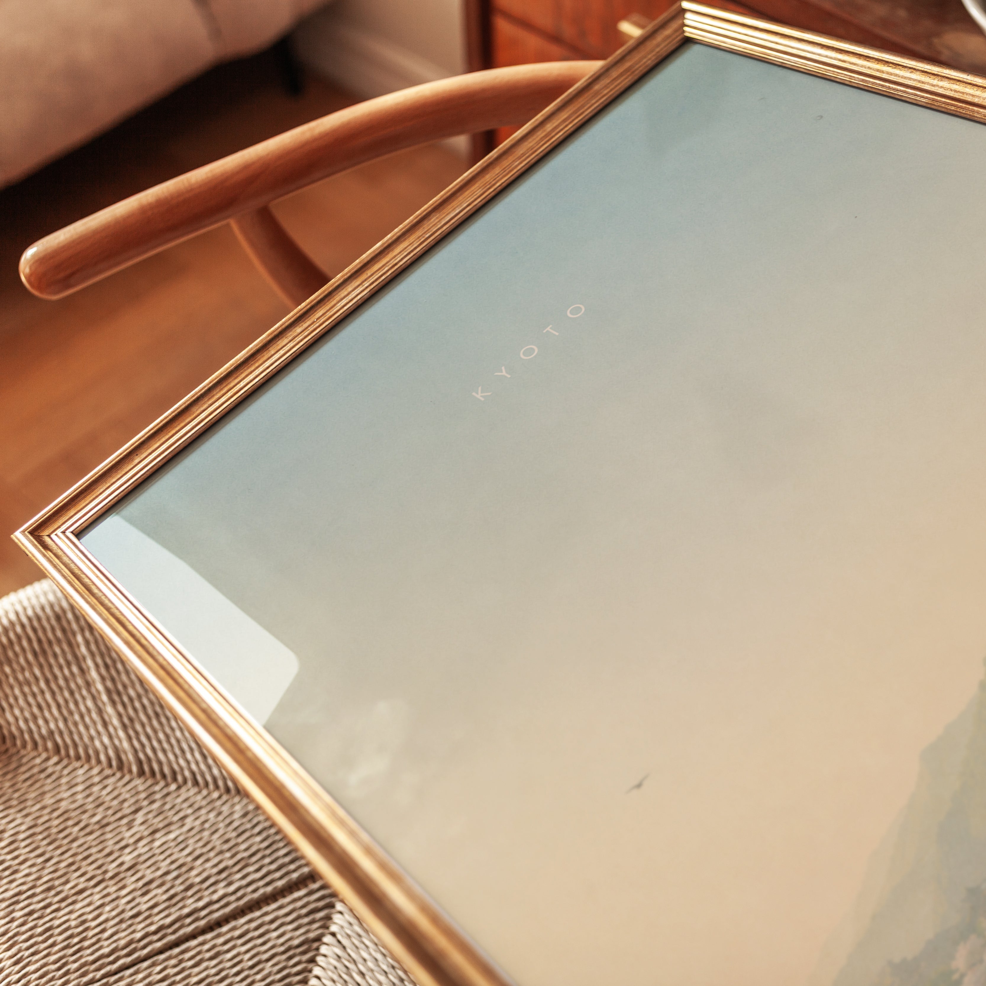 Kyoto Cherry Blossom Landscape Print: Minimalist Japanese Art - detail