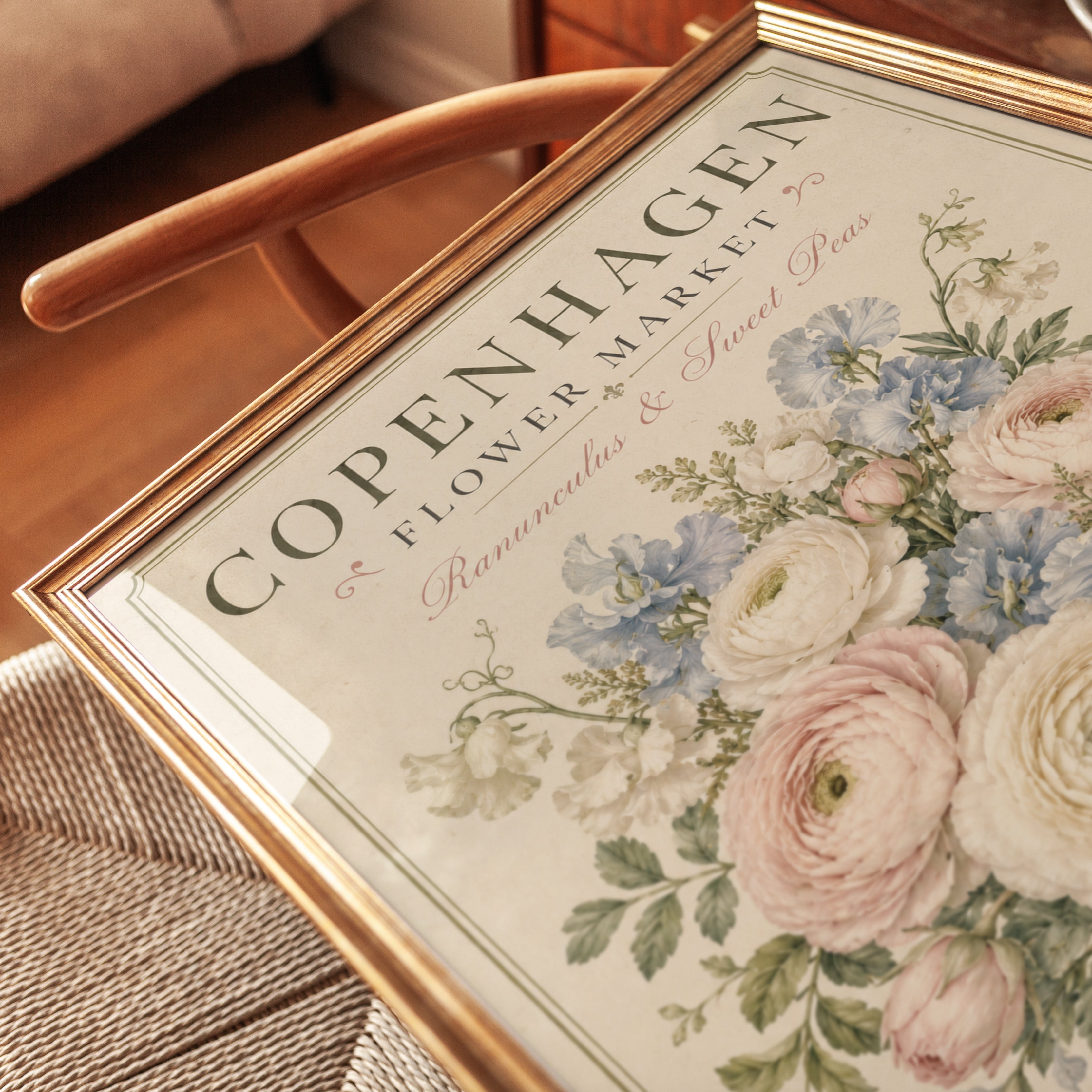 Vintage Floral Market Print — Copenhagen Flower Poster - detail