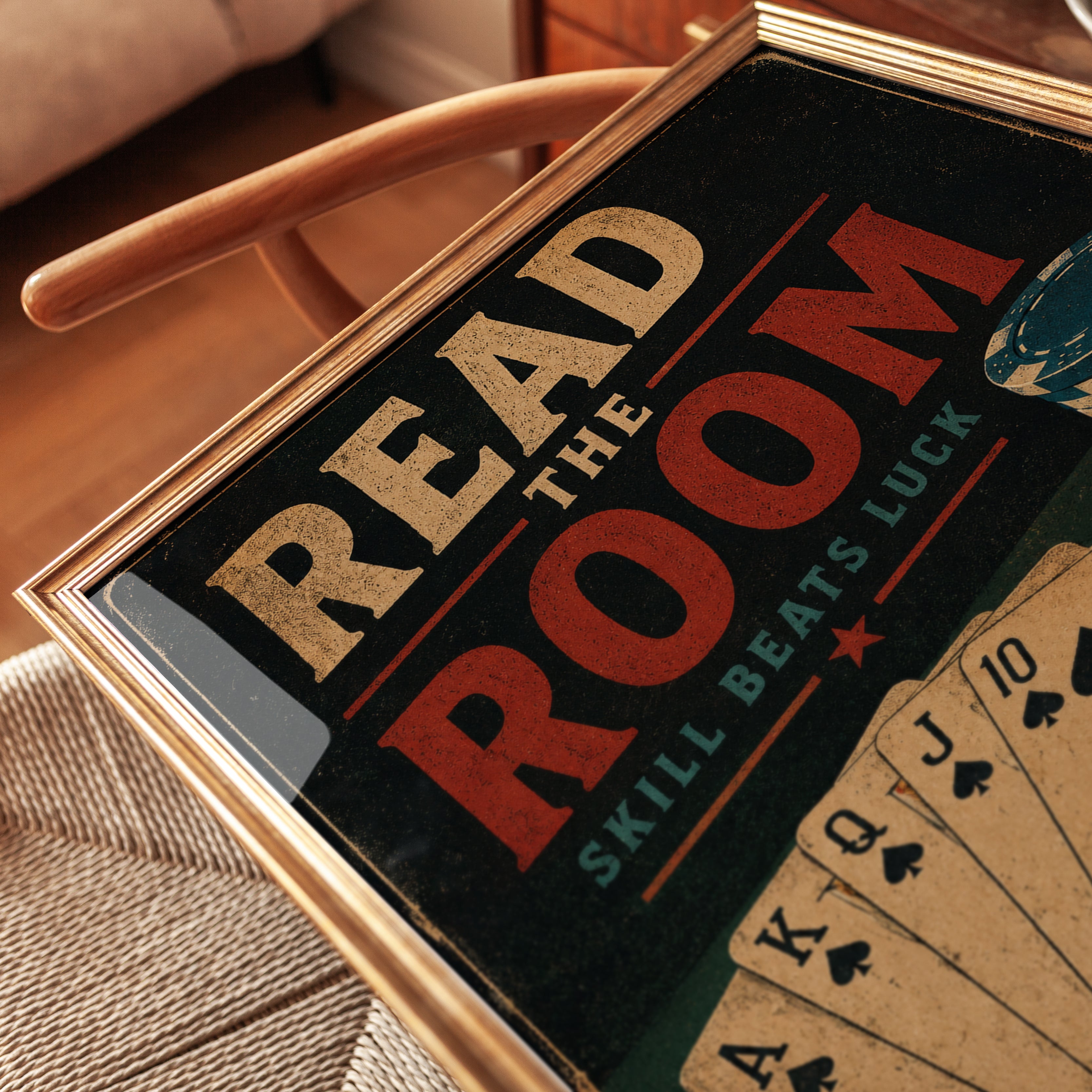 Vintage Poker Room Print - detail