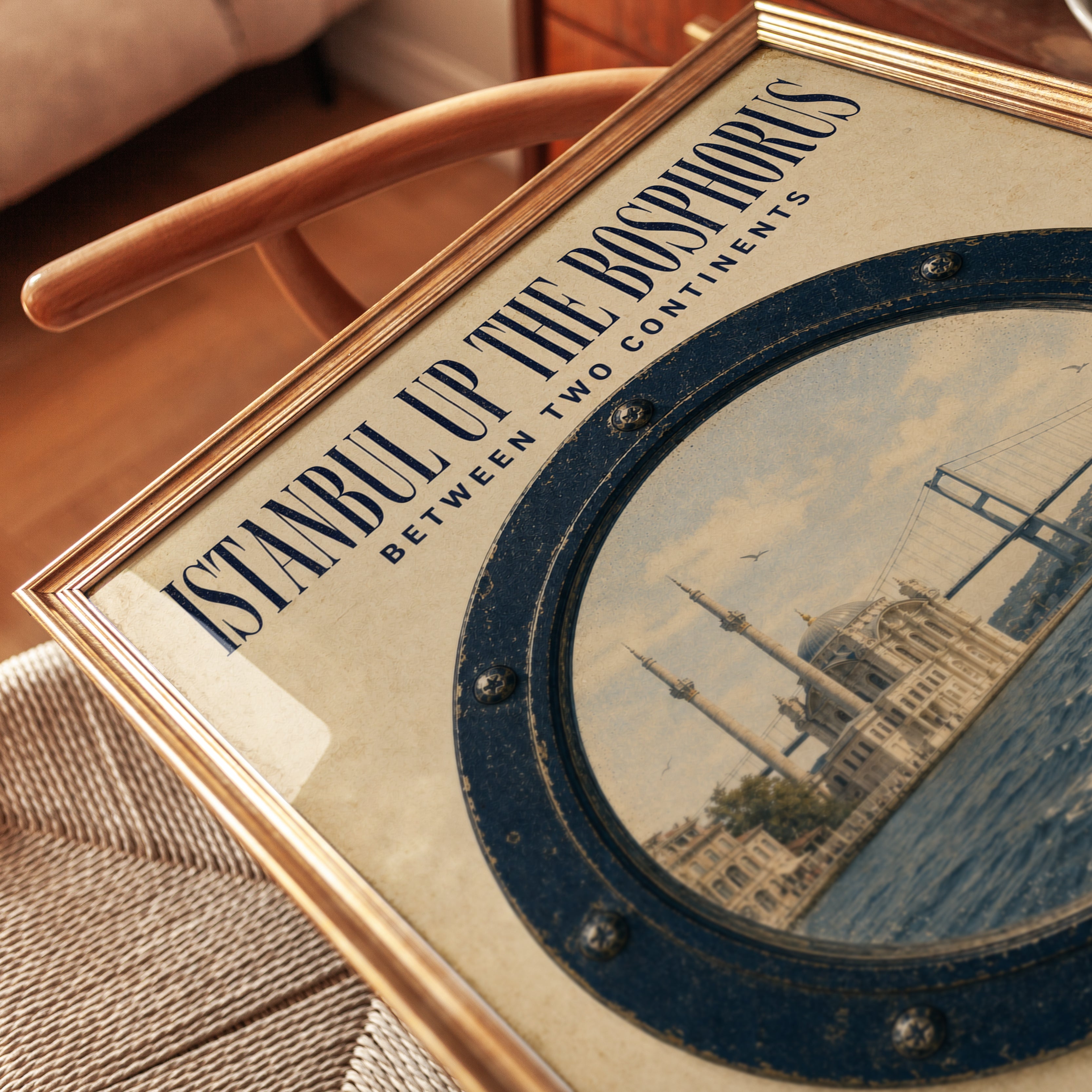 Istanbul Travel Poster – Bosphorus Wall Art - detail
