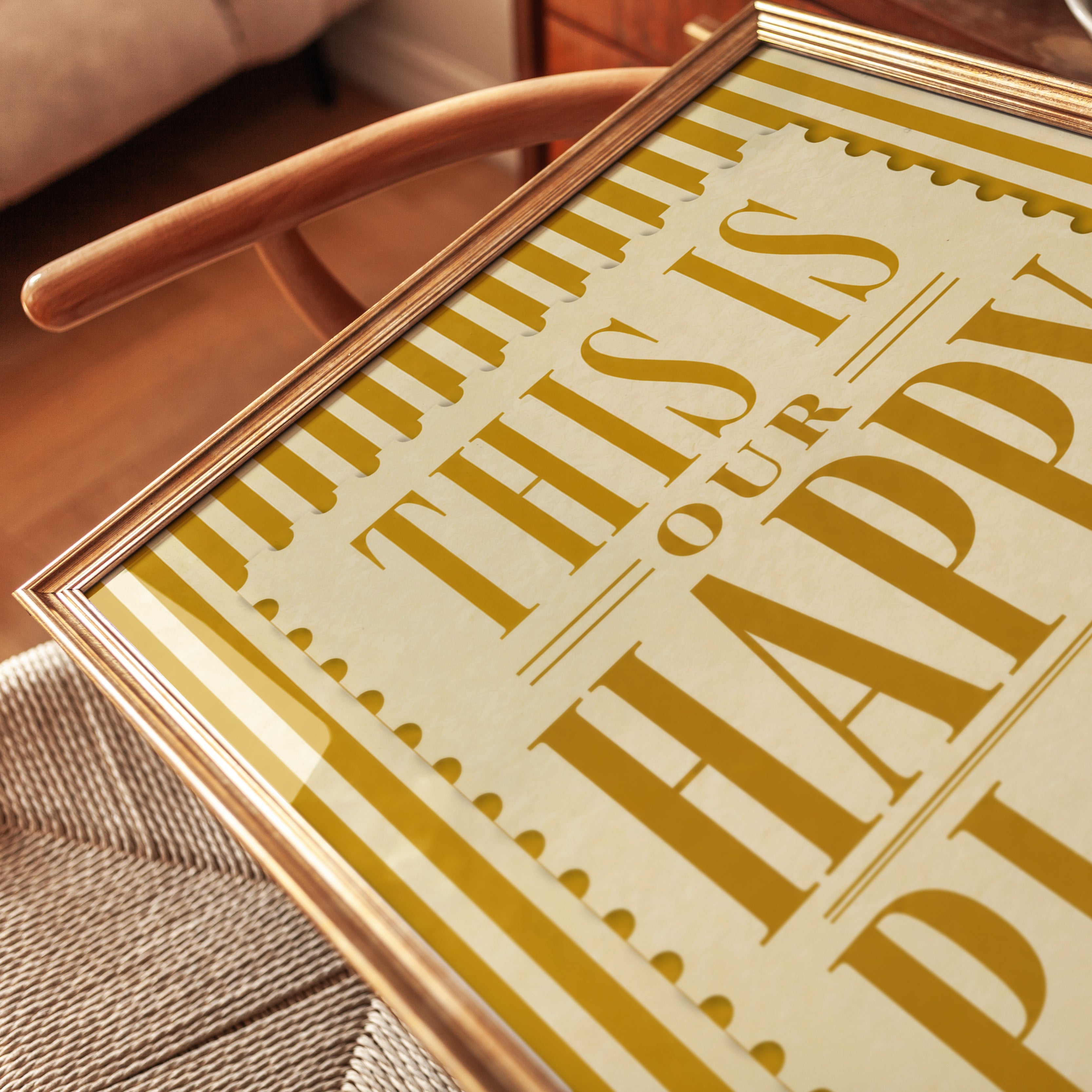 Happy Place Wall Art – Quote Print - detail