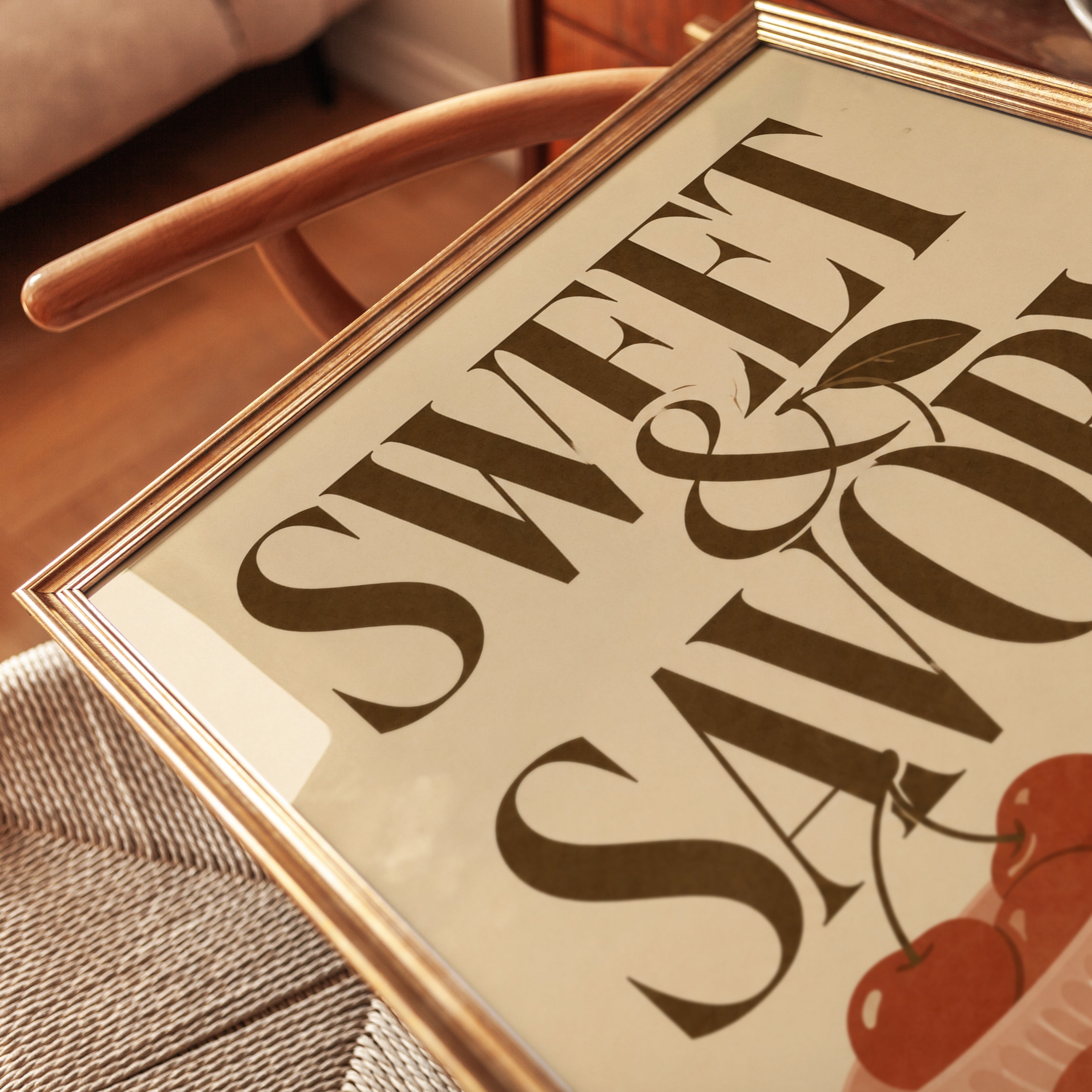 Sweet & Savory Wall Art: Retro Food Poster (Dining Room or Cafe) - detail