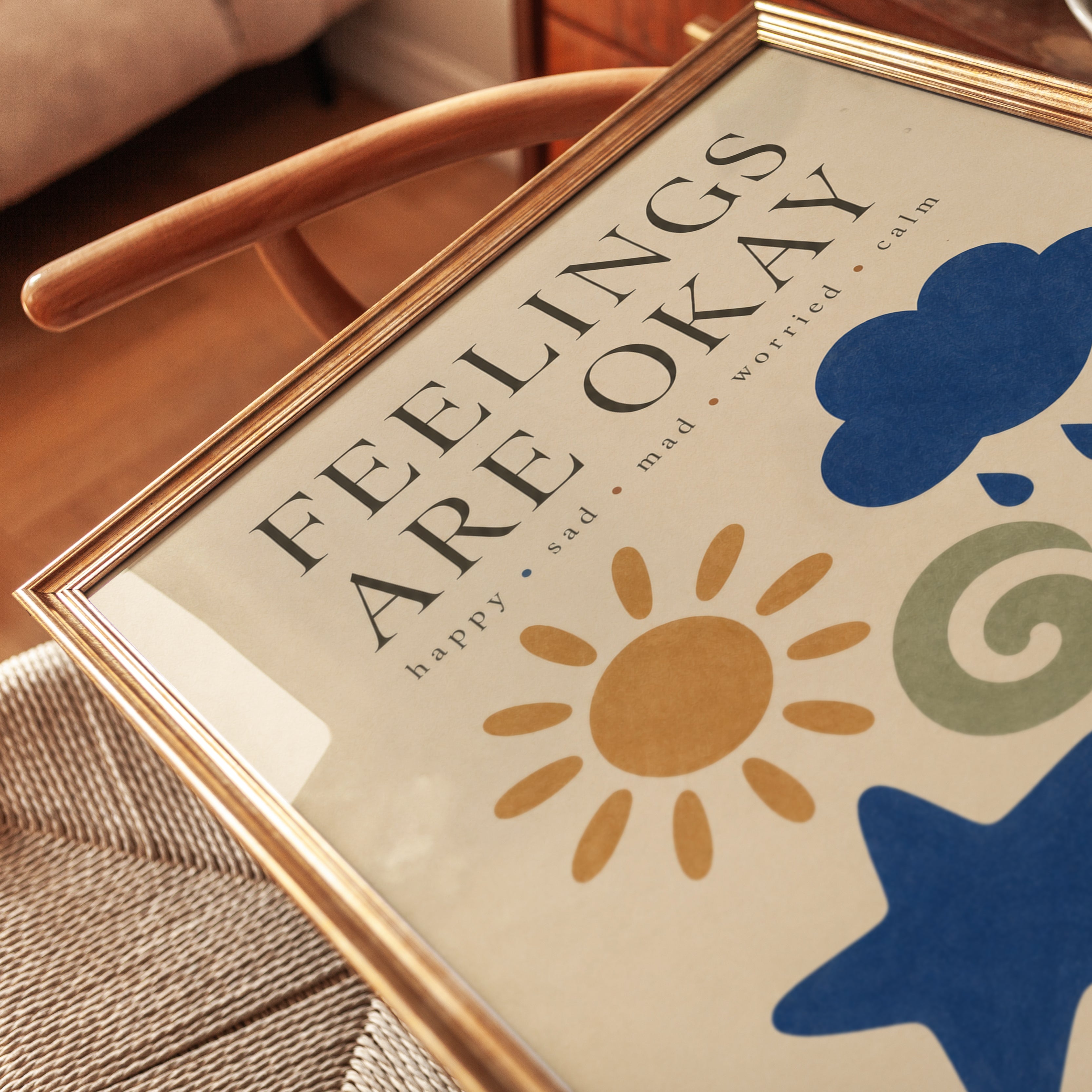 Feelings Wall Art – Kids Emotion Poster - detail