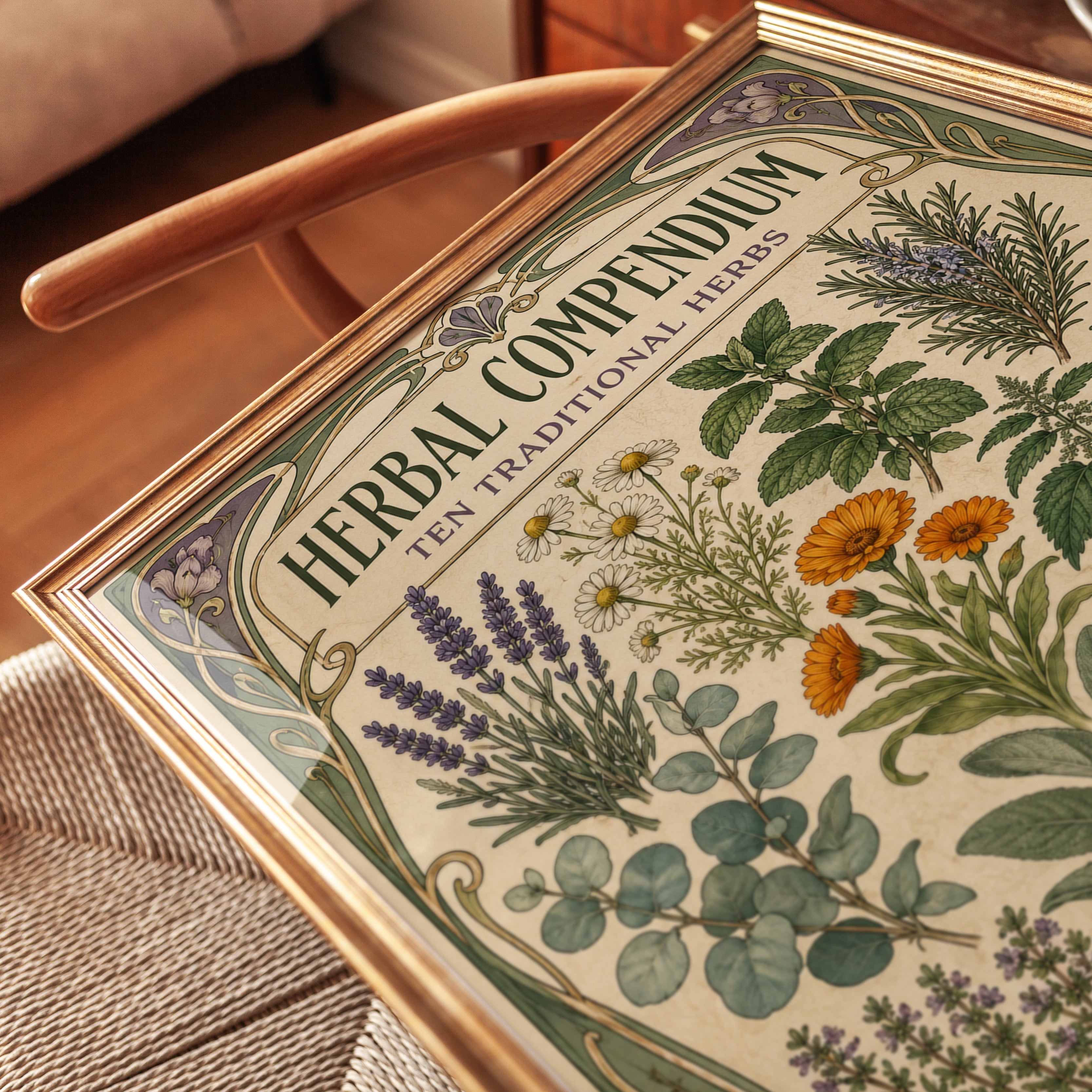 Herbal Botanical Print - detail