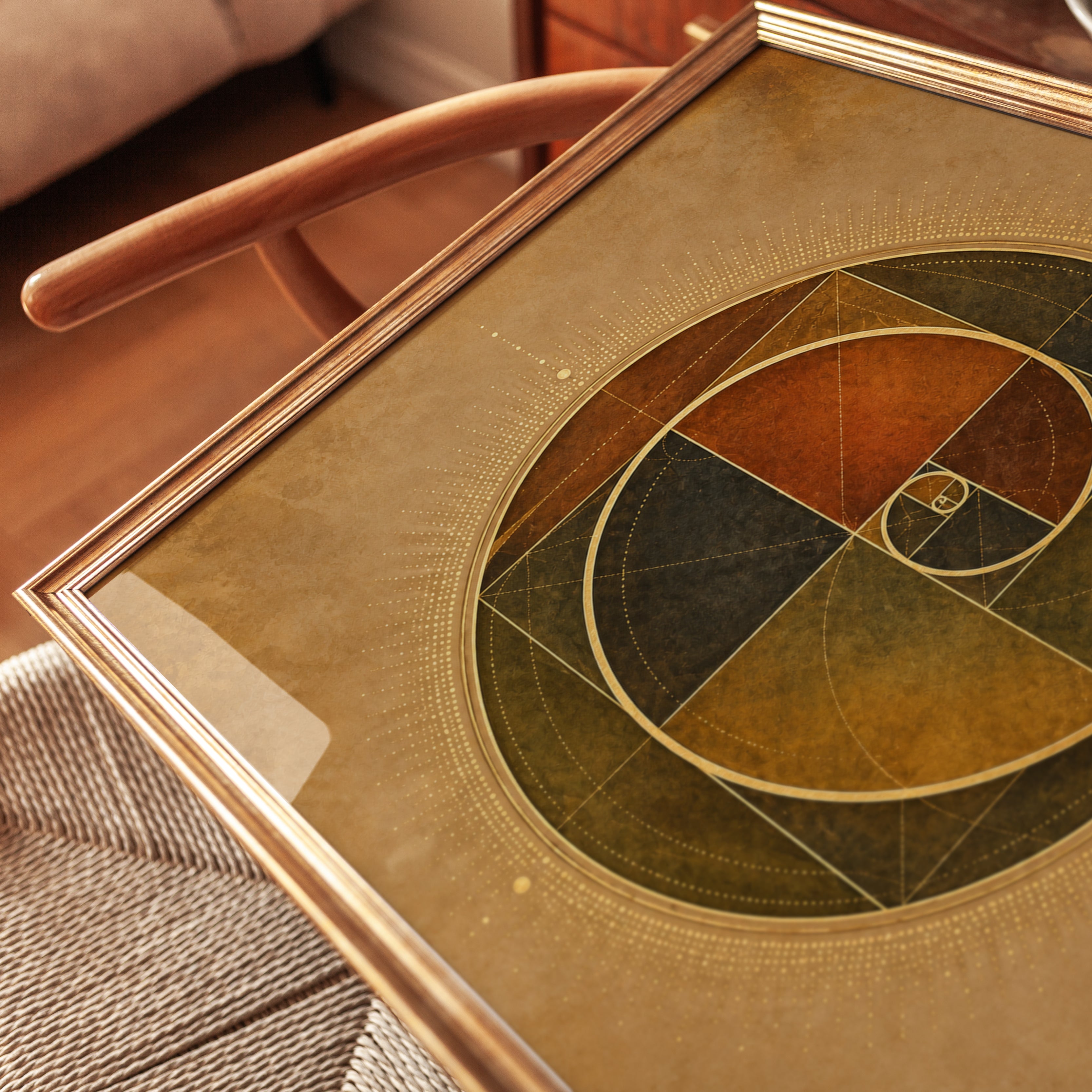 Sacred Geometry Art Print – Fibonacci Spiral - detail