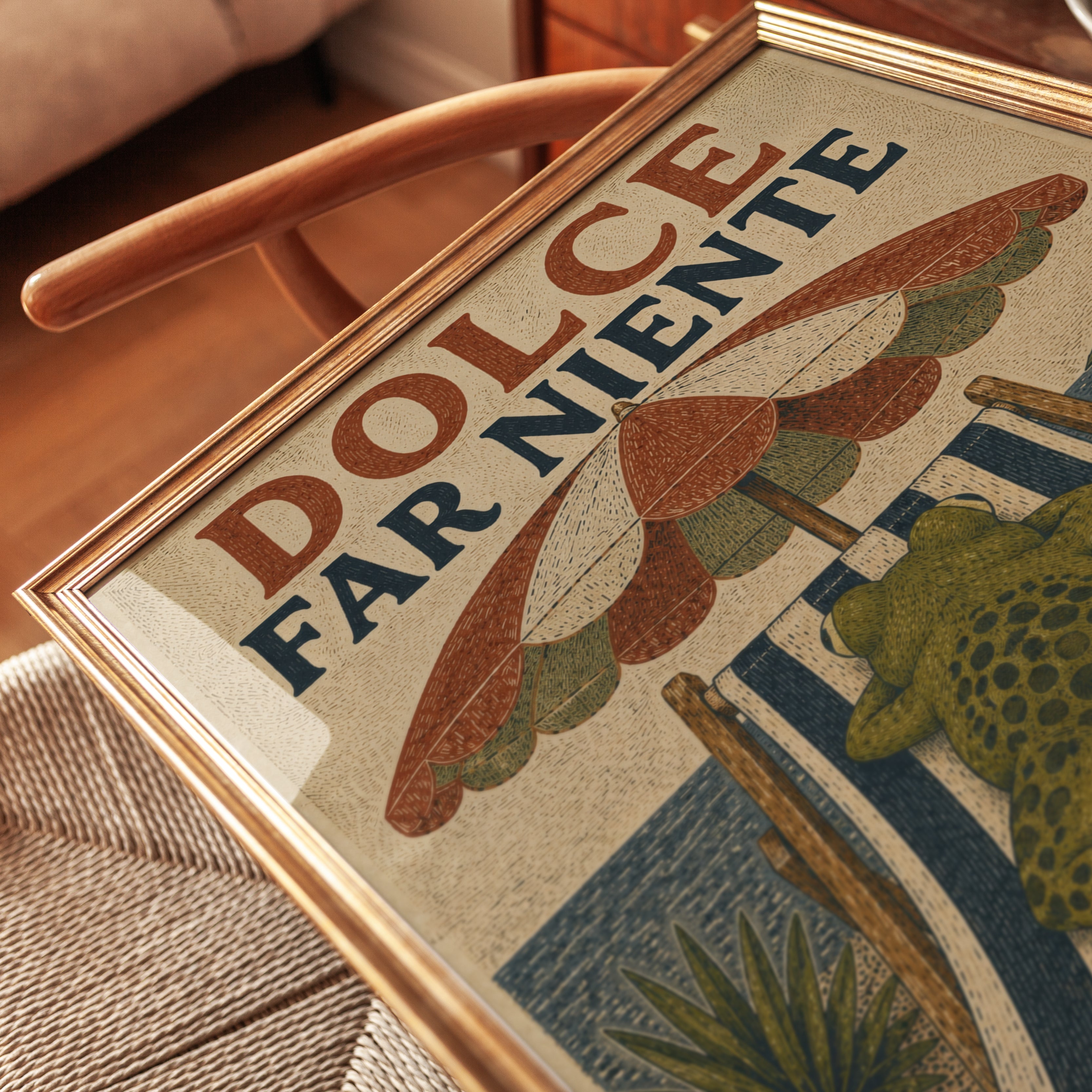 Frog Beach Lounger Print - detail