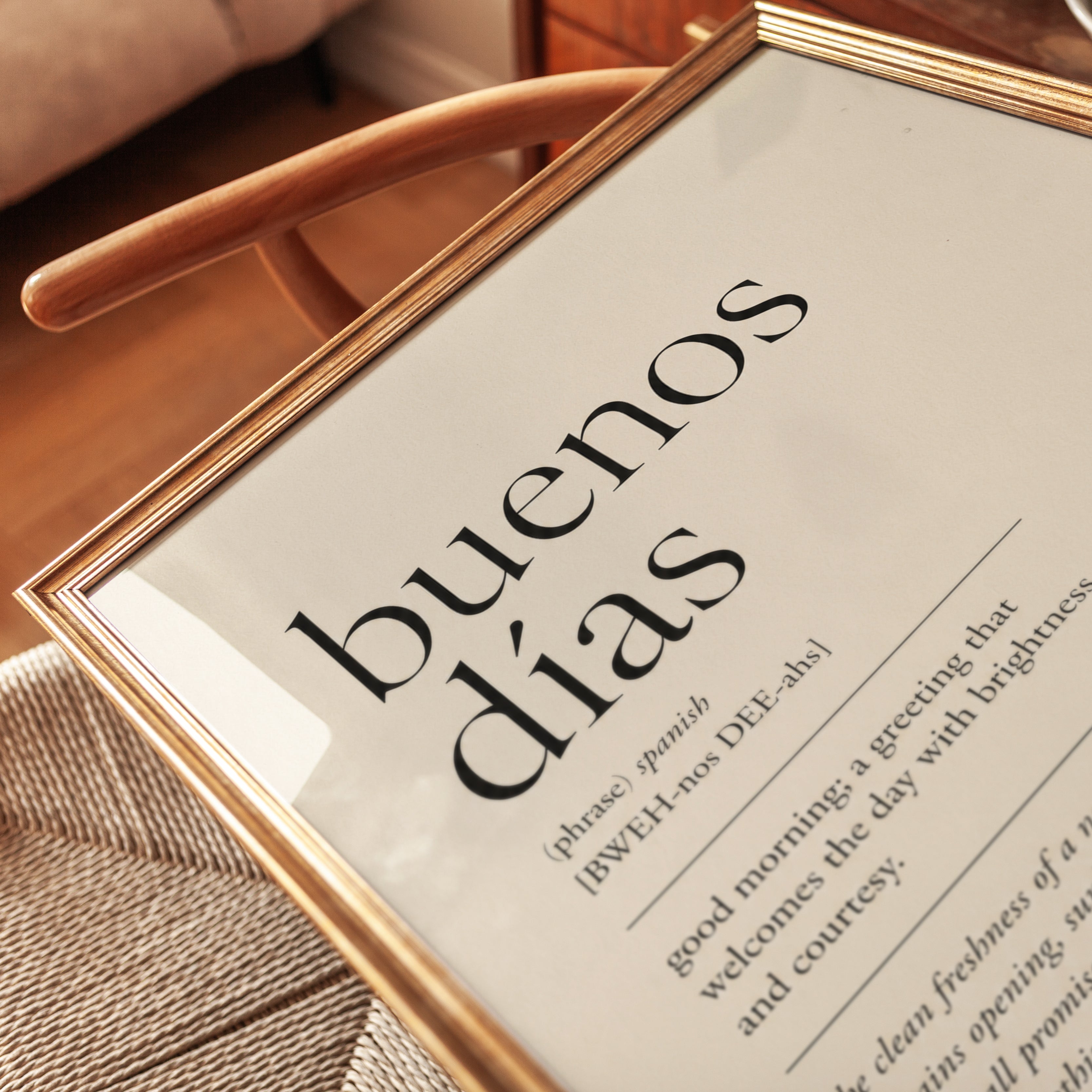 Buenos Días Print – Spanish Quote - detail