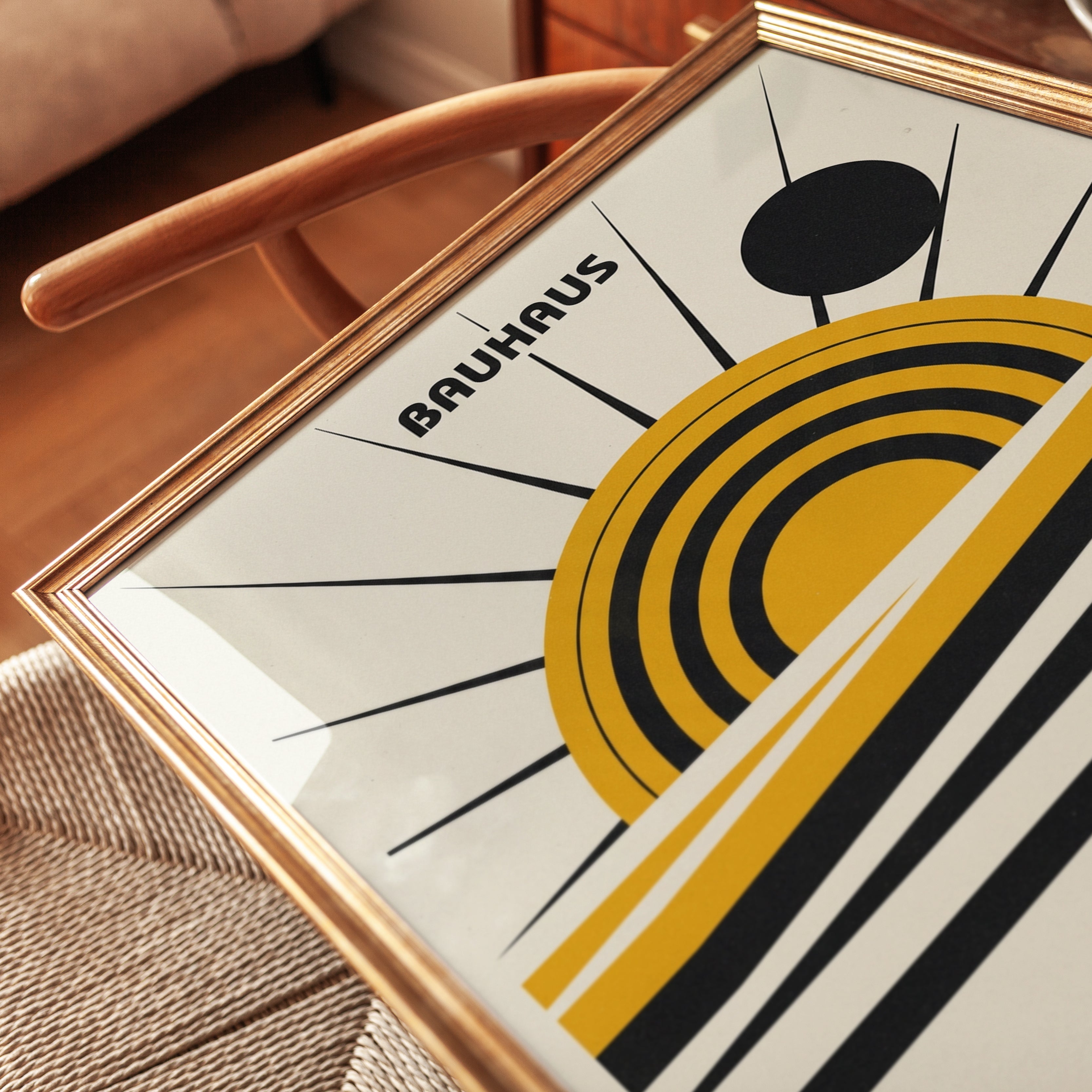 Bauhaus Geometric Sunrise Print - detail