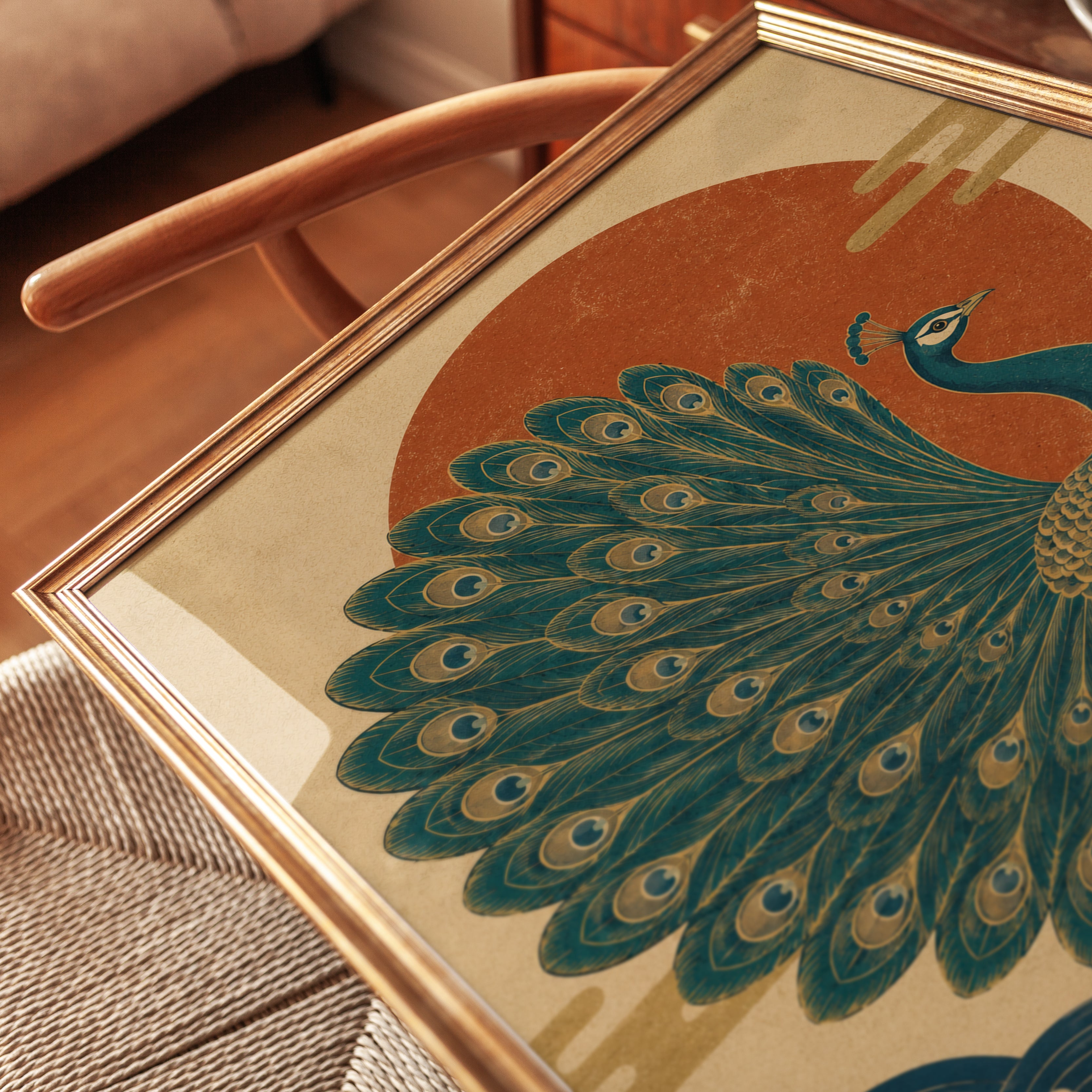 Japanese Peacock Print - detail