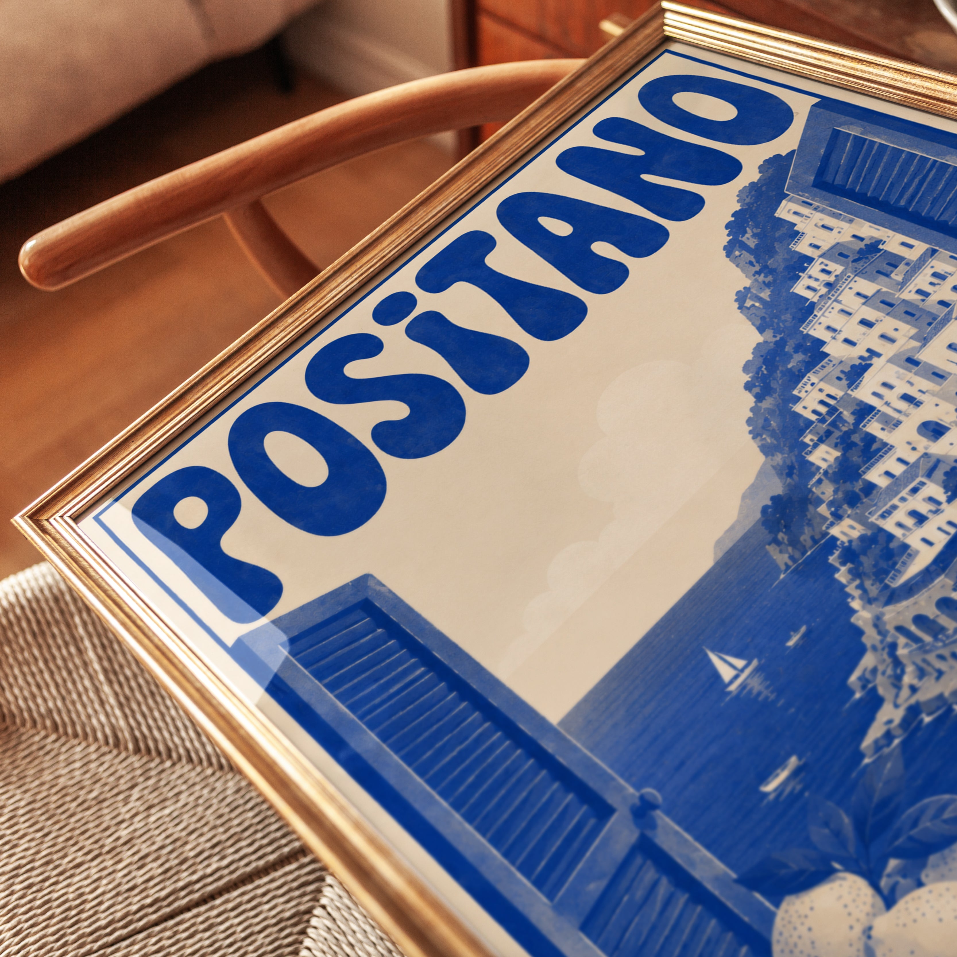 Positano Travel Poster Print: Vintage Italian Coastal Art - detail