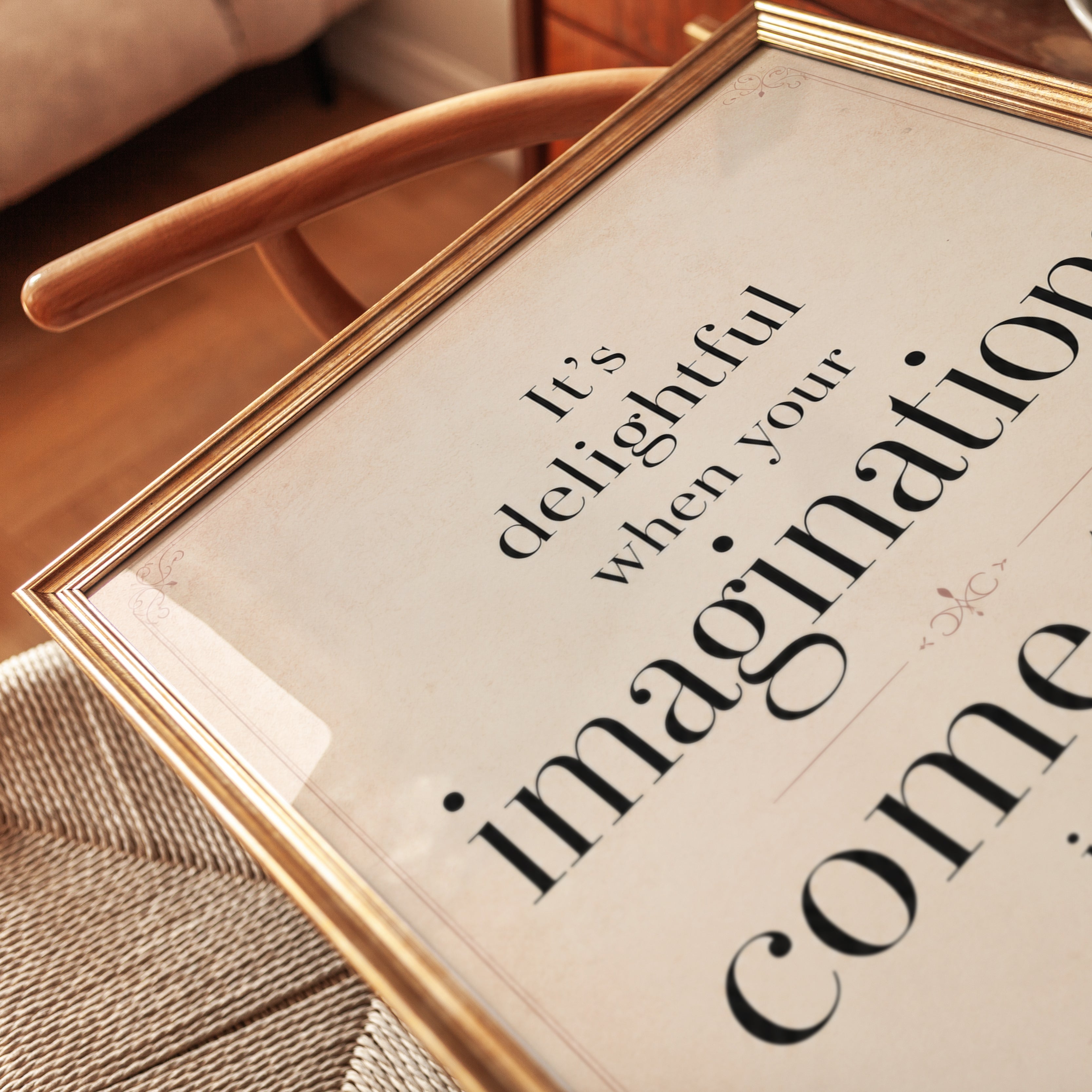 Imagination Quote Print – Literary Wall Art - detail