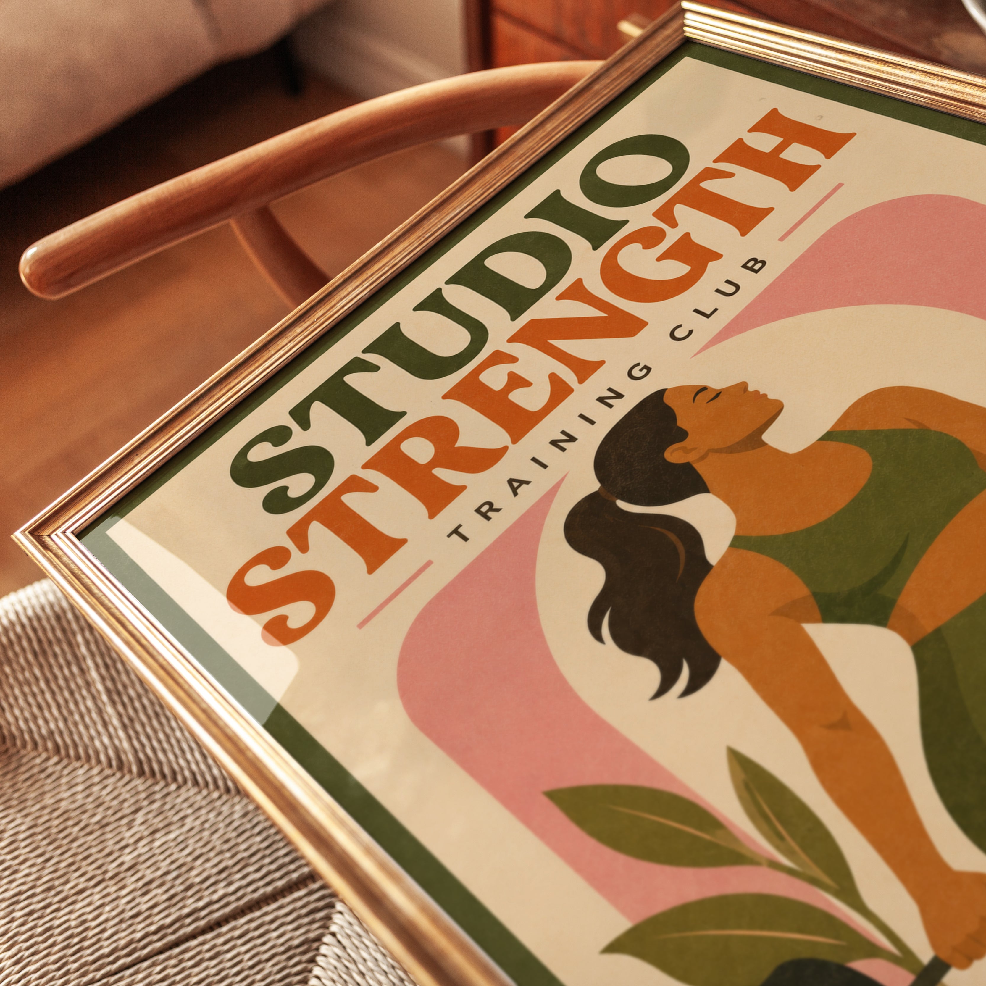Retro Fitness Poster: Vintage Strength Training Wall Art - detail