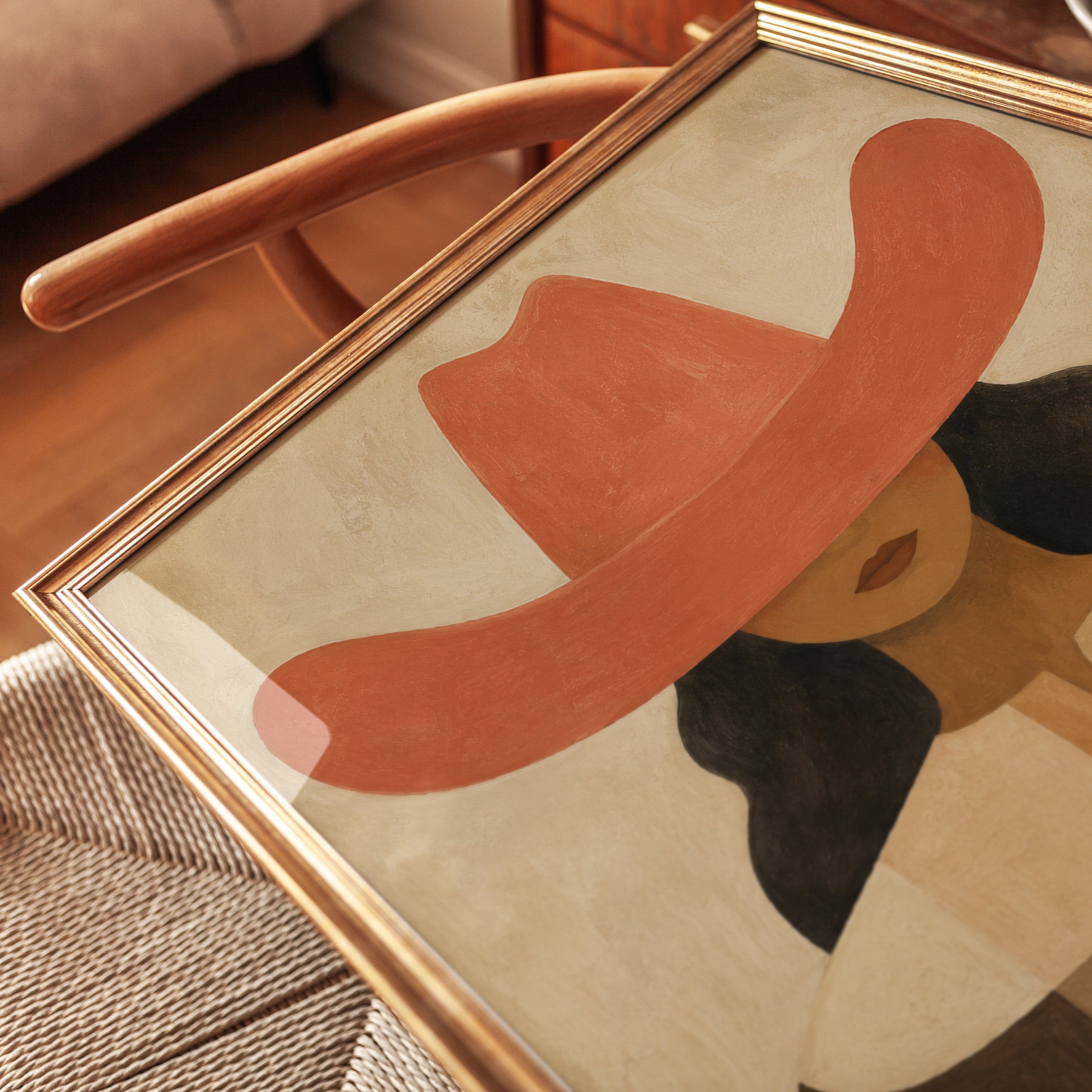 Western Woman Wall Art – Cowgirl Portrait Print - detail