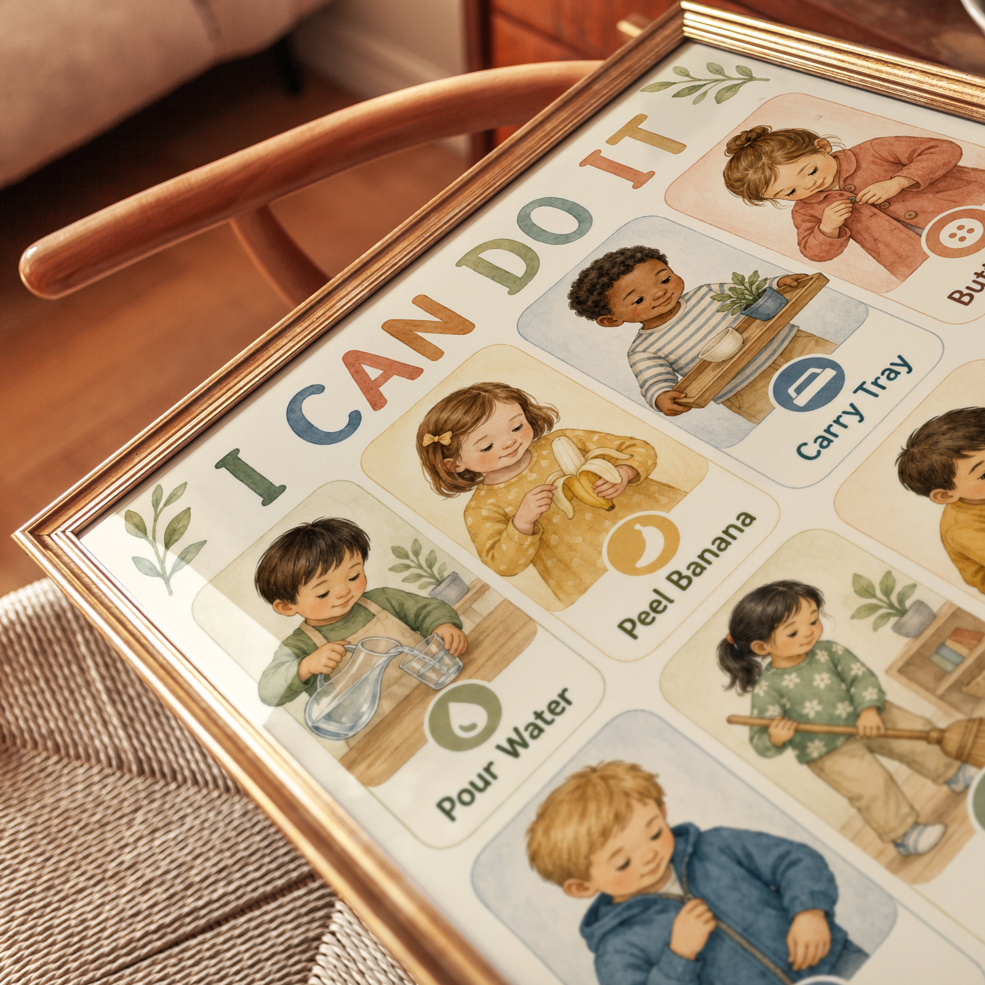 Toddler Chores Chart Print - detail