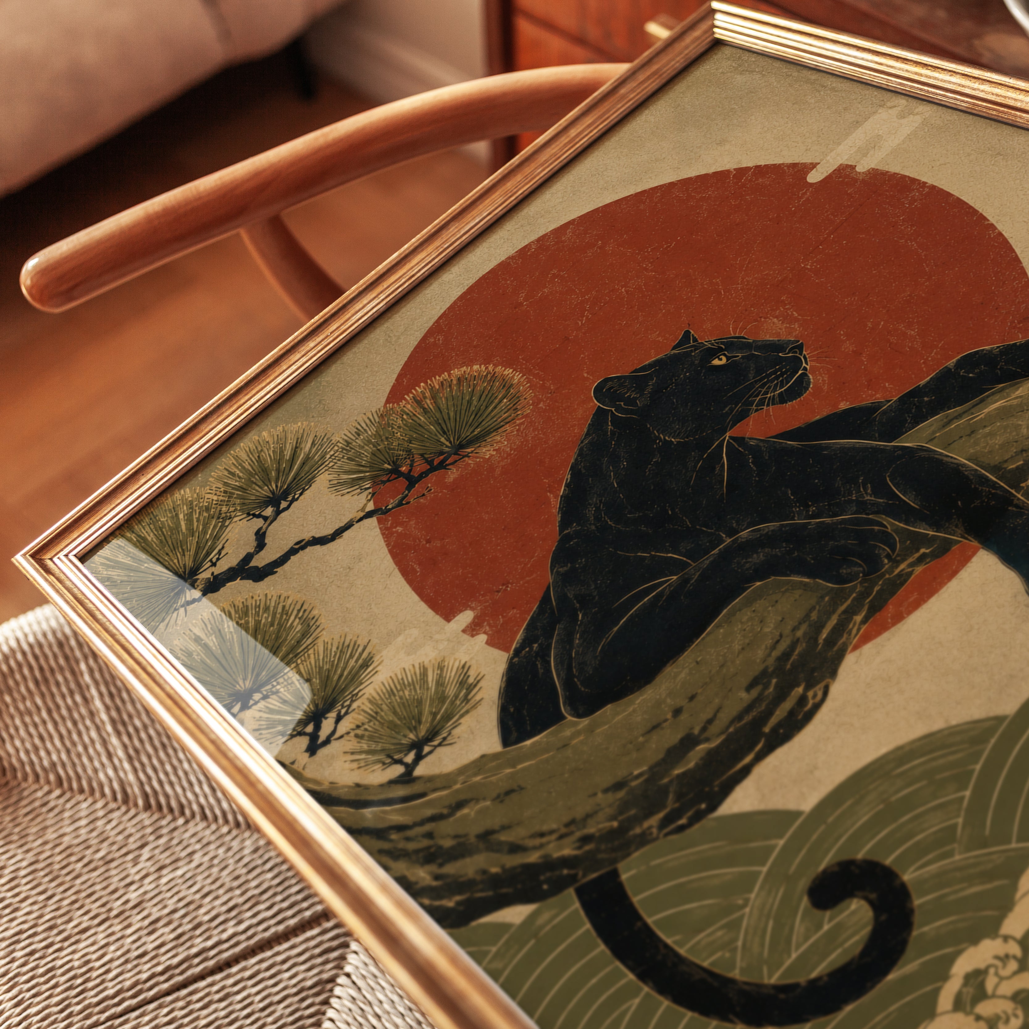 Black Panther Japanese Art Print - detail