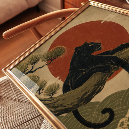 Black Panther Japanese Art Print - detail