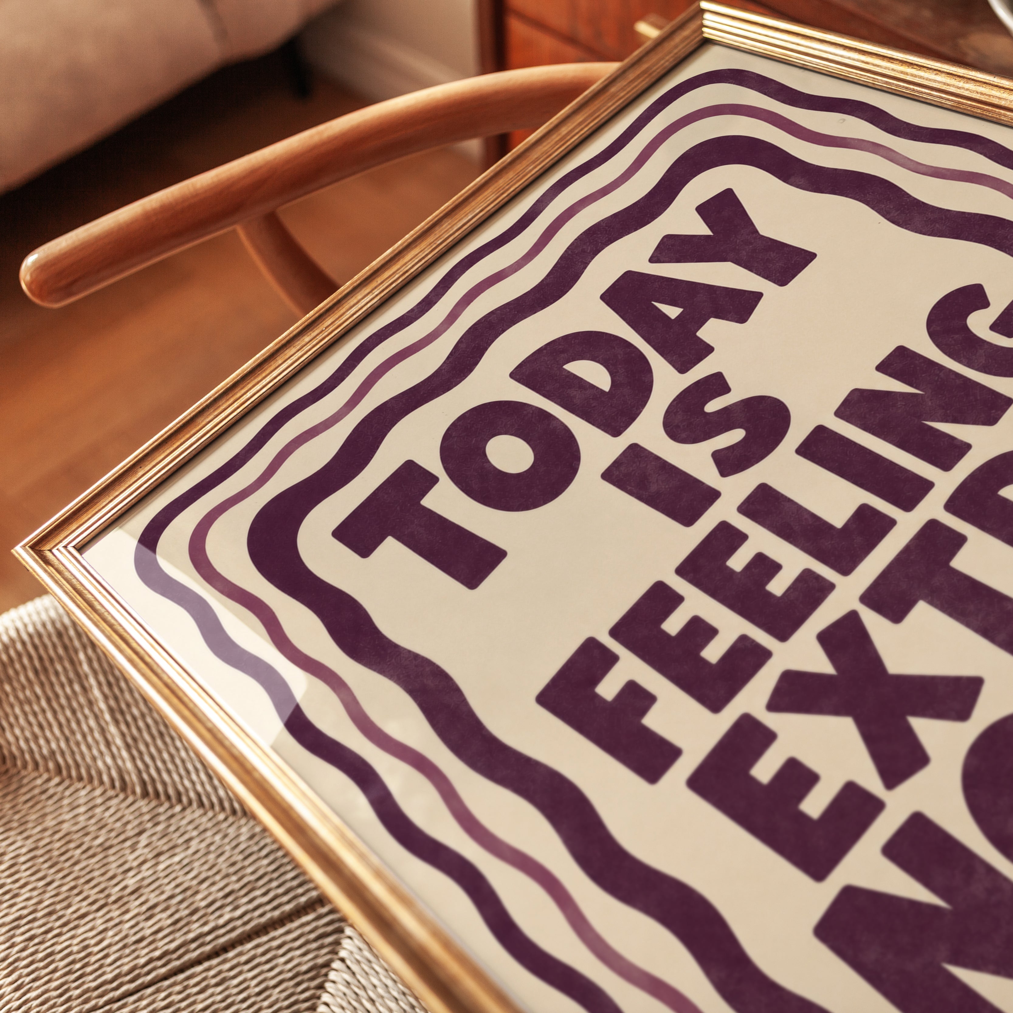 Today Is Feeling Extra Nopey Print: Retro Typography Poster - detail