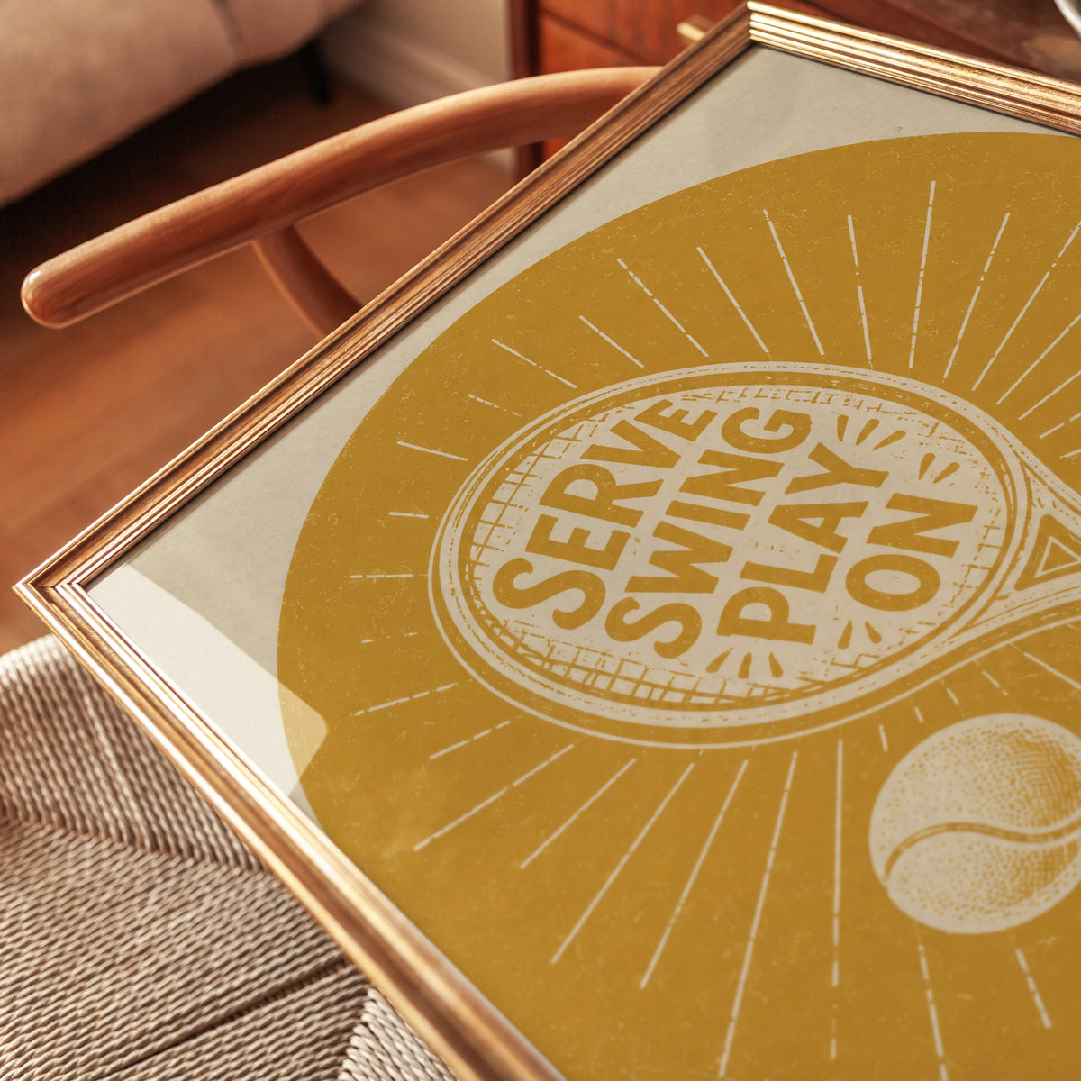 Vintage Tennis Poster – Retro Style - detail