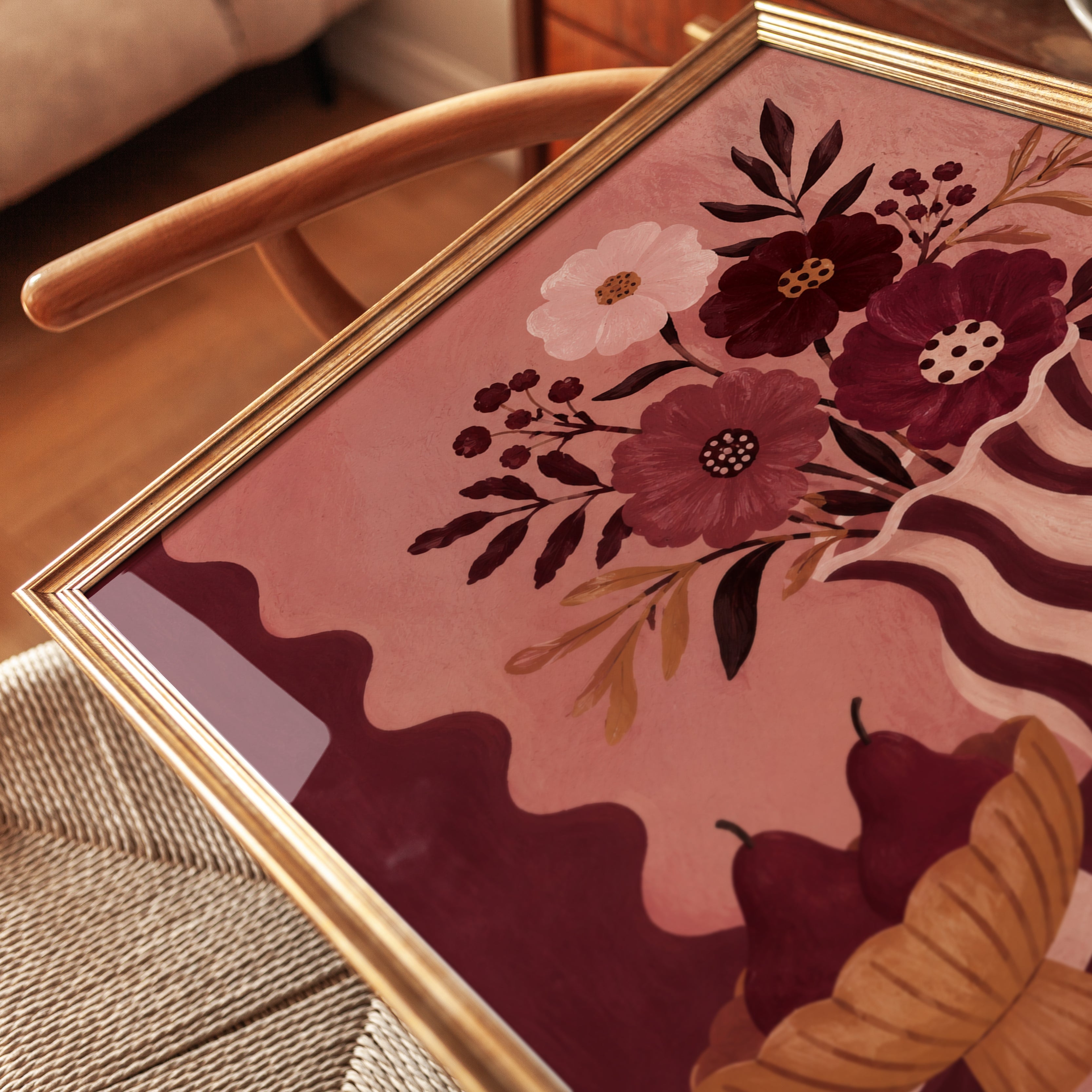 Still Life Floral Print – Vintage Vase Wall Art - detail
