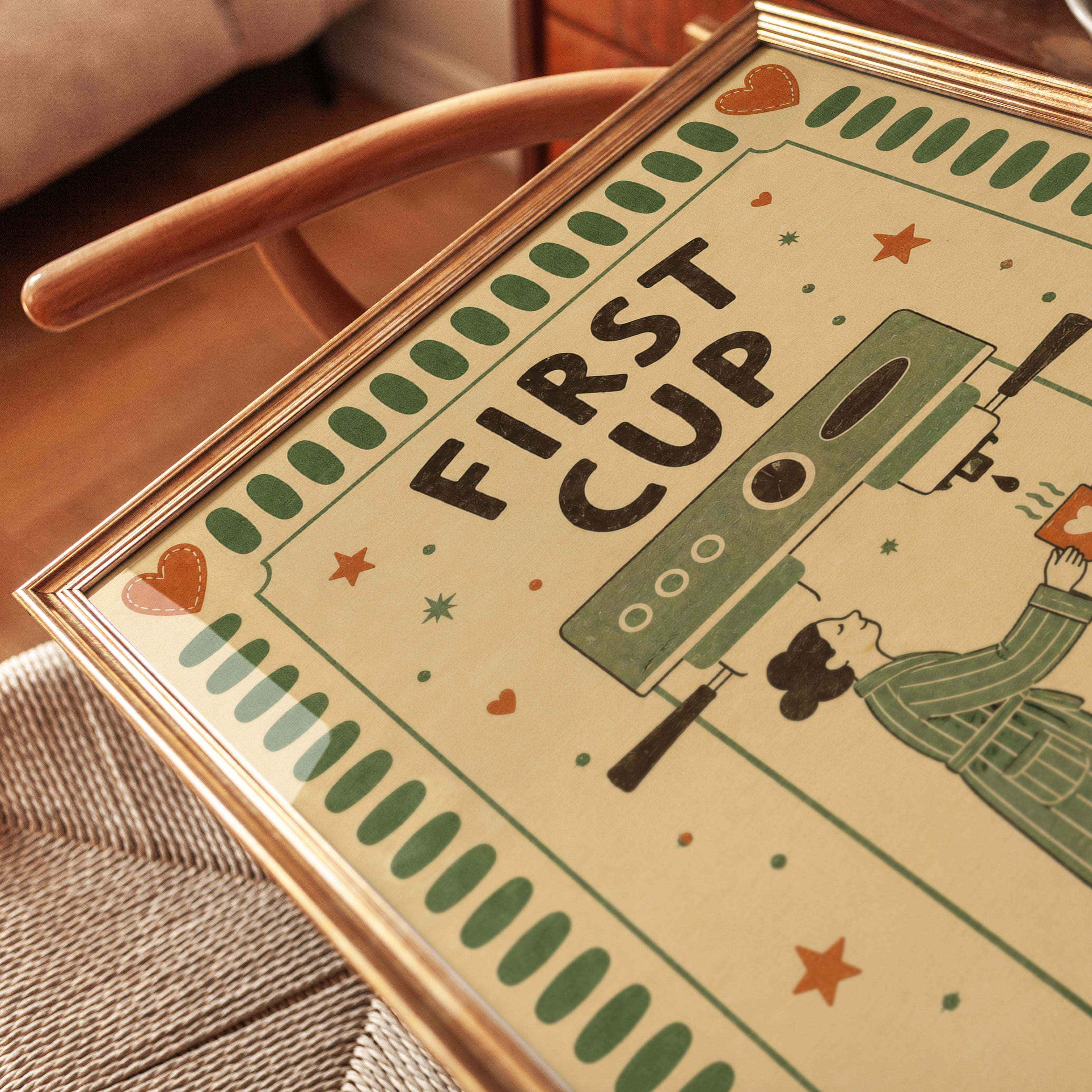 First Cup Coffee Print - detail