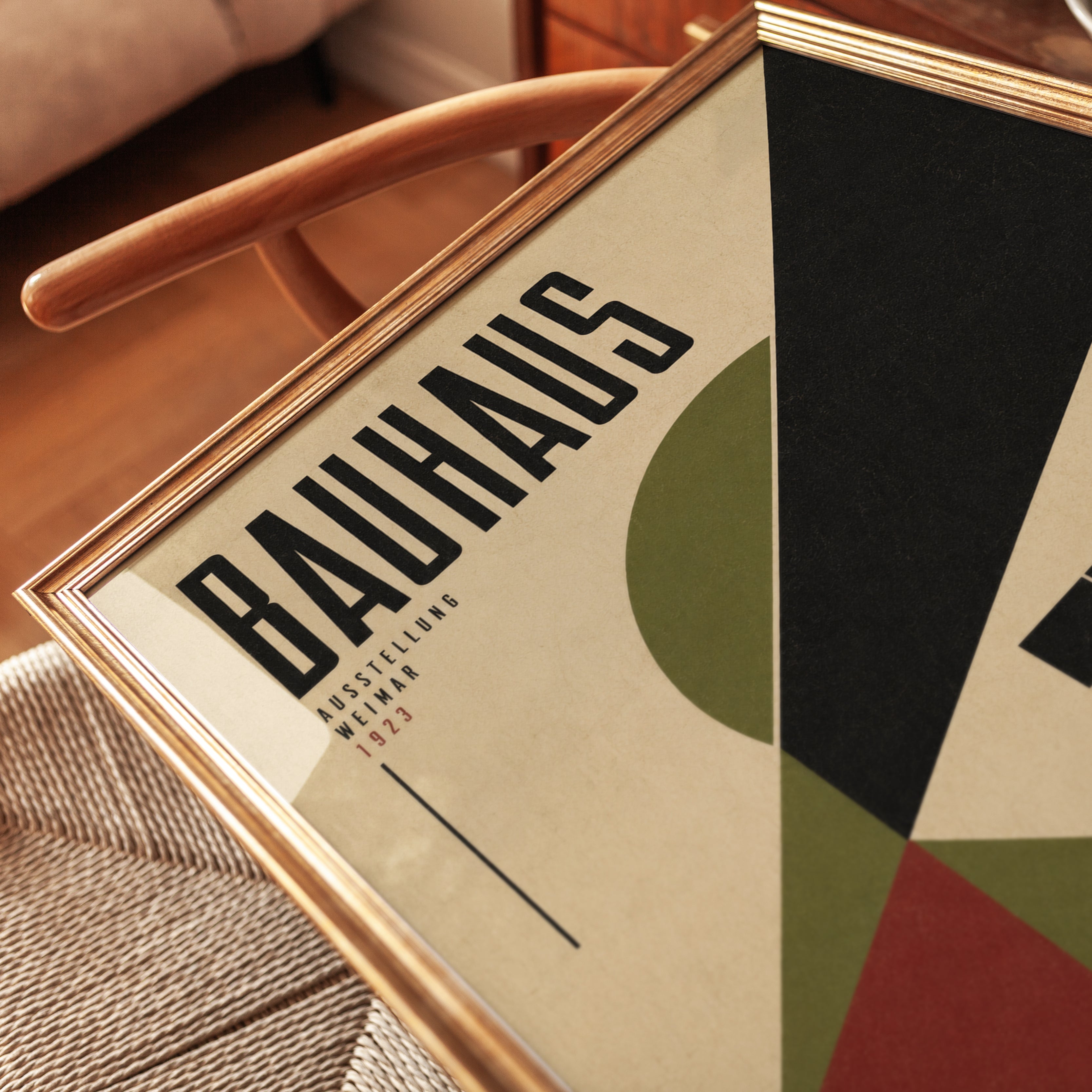 Bauhaus Exhibition Poster: Geometric Modernist Wall Art - detail