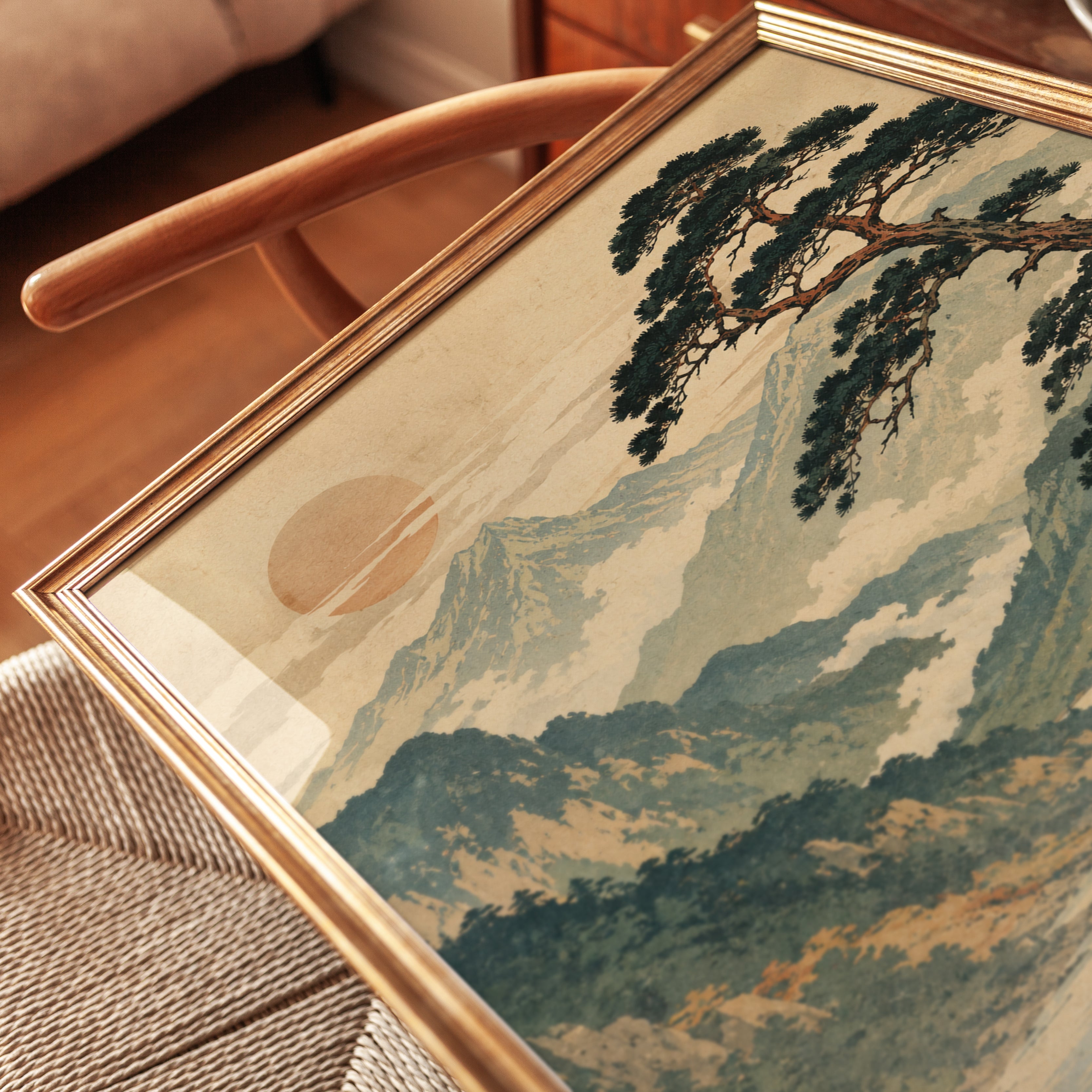 Japanese Mountain Print - detail
