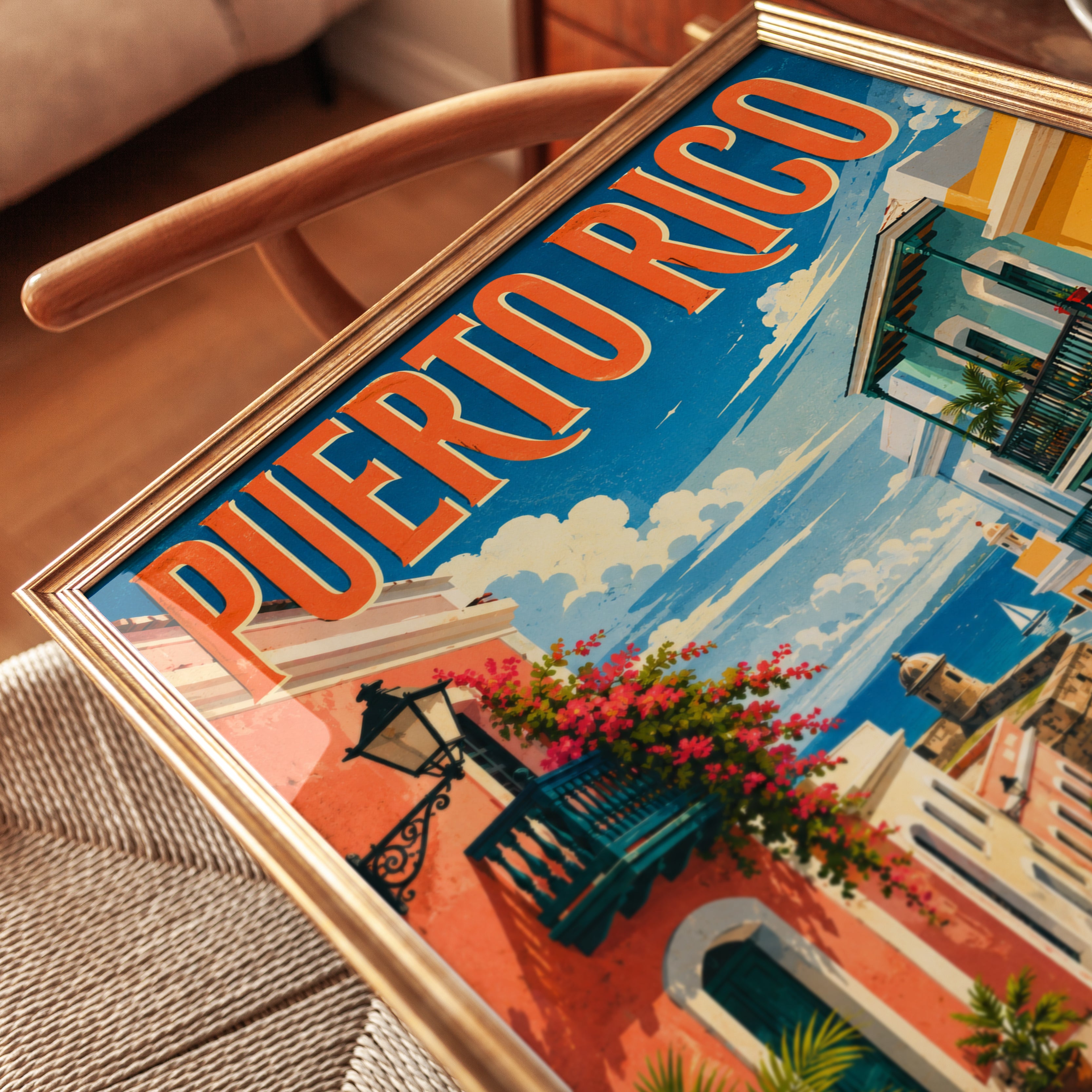 Puerto Rico Poster – Old San Juan Travel Print - detail
