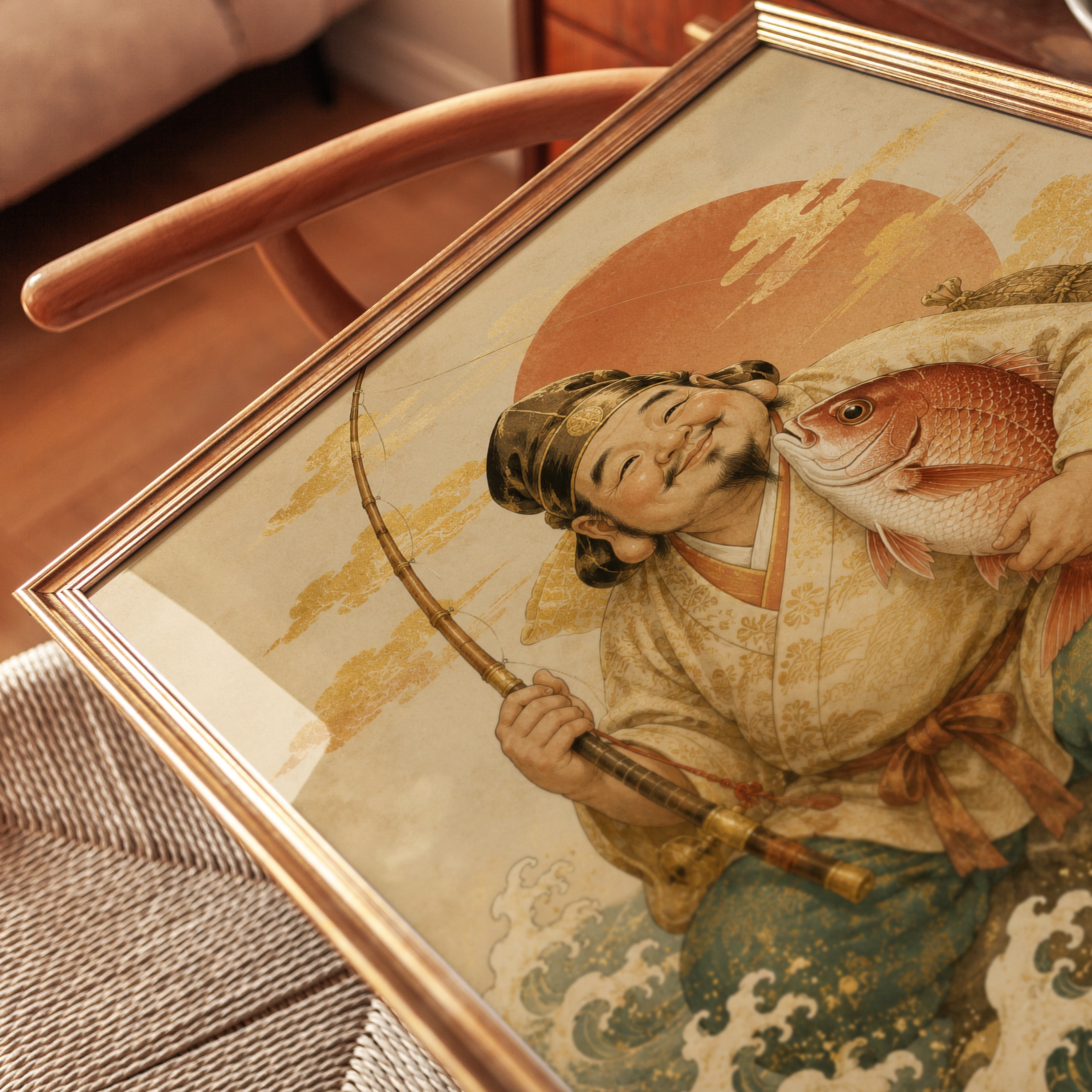Japanese Prosperity Art – Lucky Fortune Print - detail