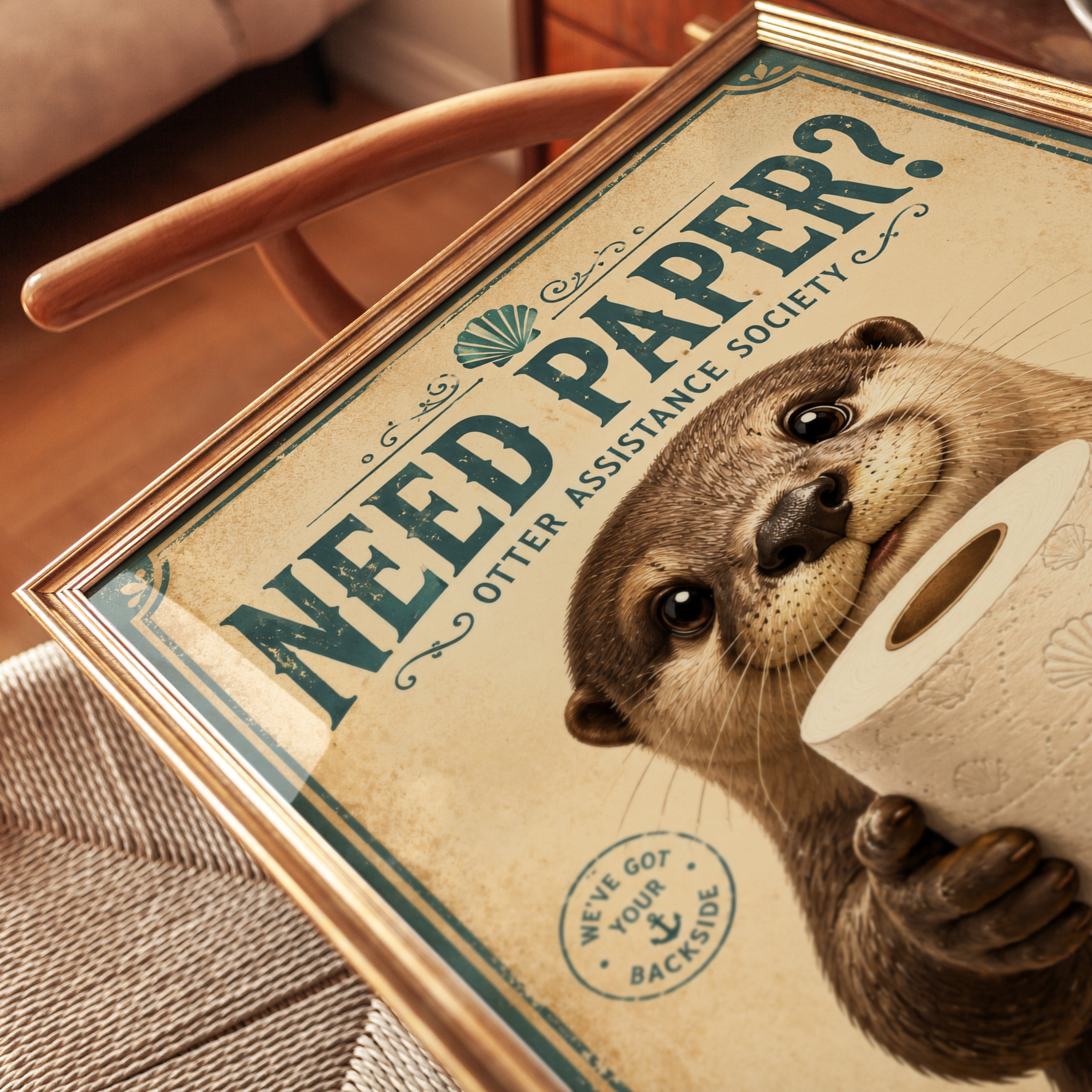 Otter Bathroom Print - detail