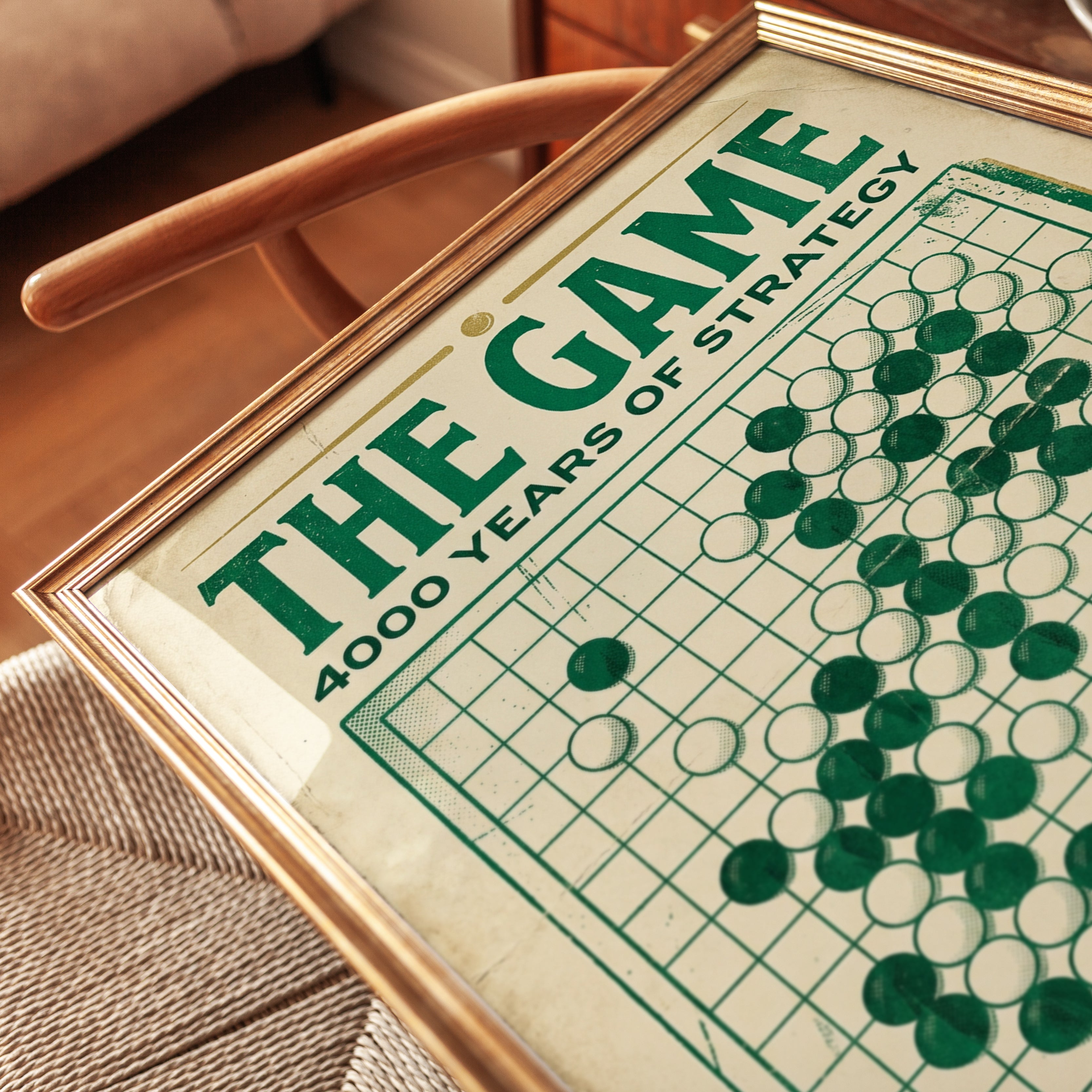 Go Game Vintage Poster – 4000 Years Strategy Board Art - detail