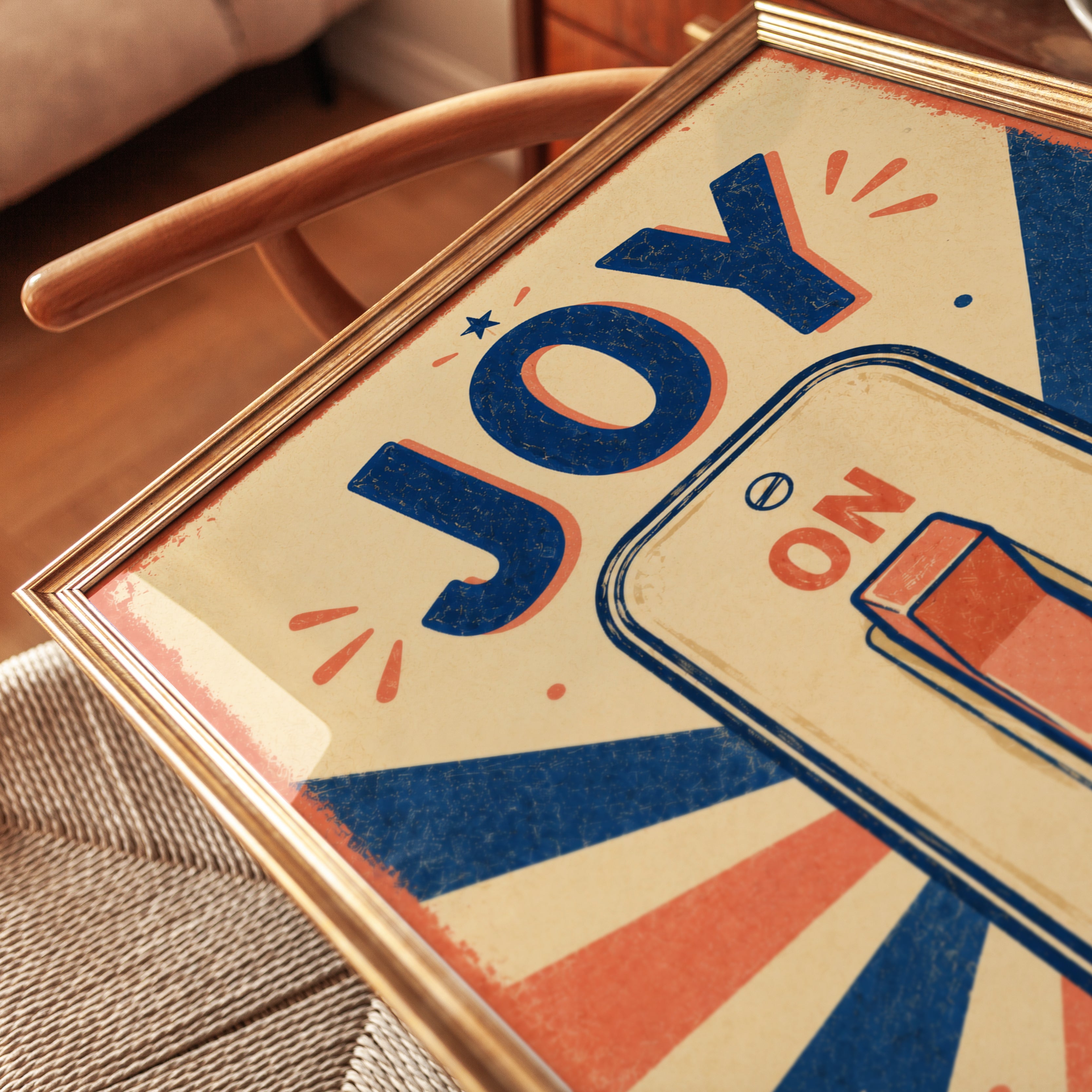 Retro Typography Poster – Joy Quote Print - detail