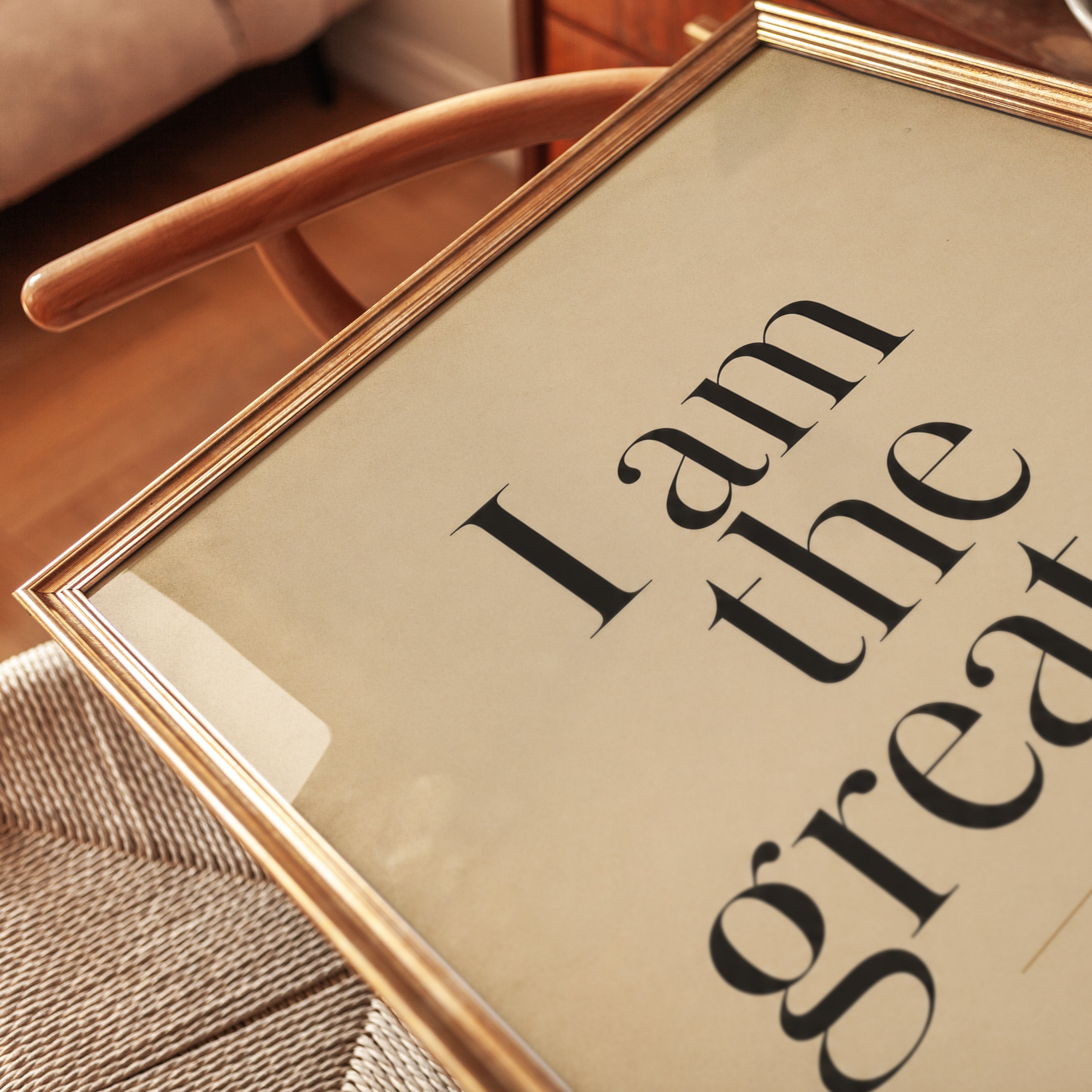 Motivational Quote Print – I Am The Greatest - detail