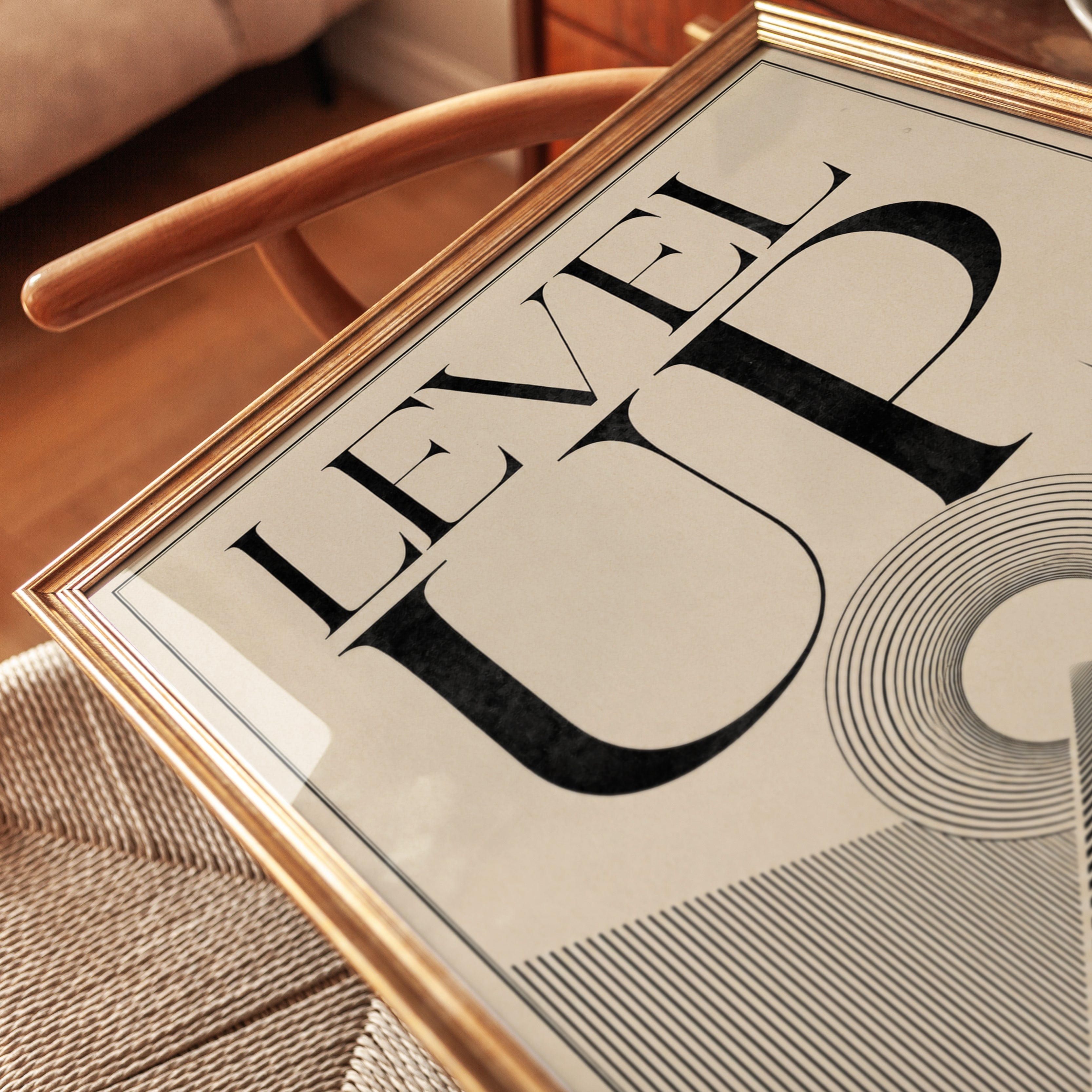 Motivational Wall Art – Level Up Print - detail