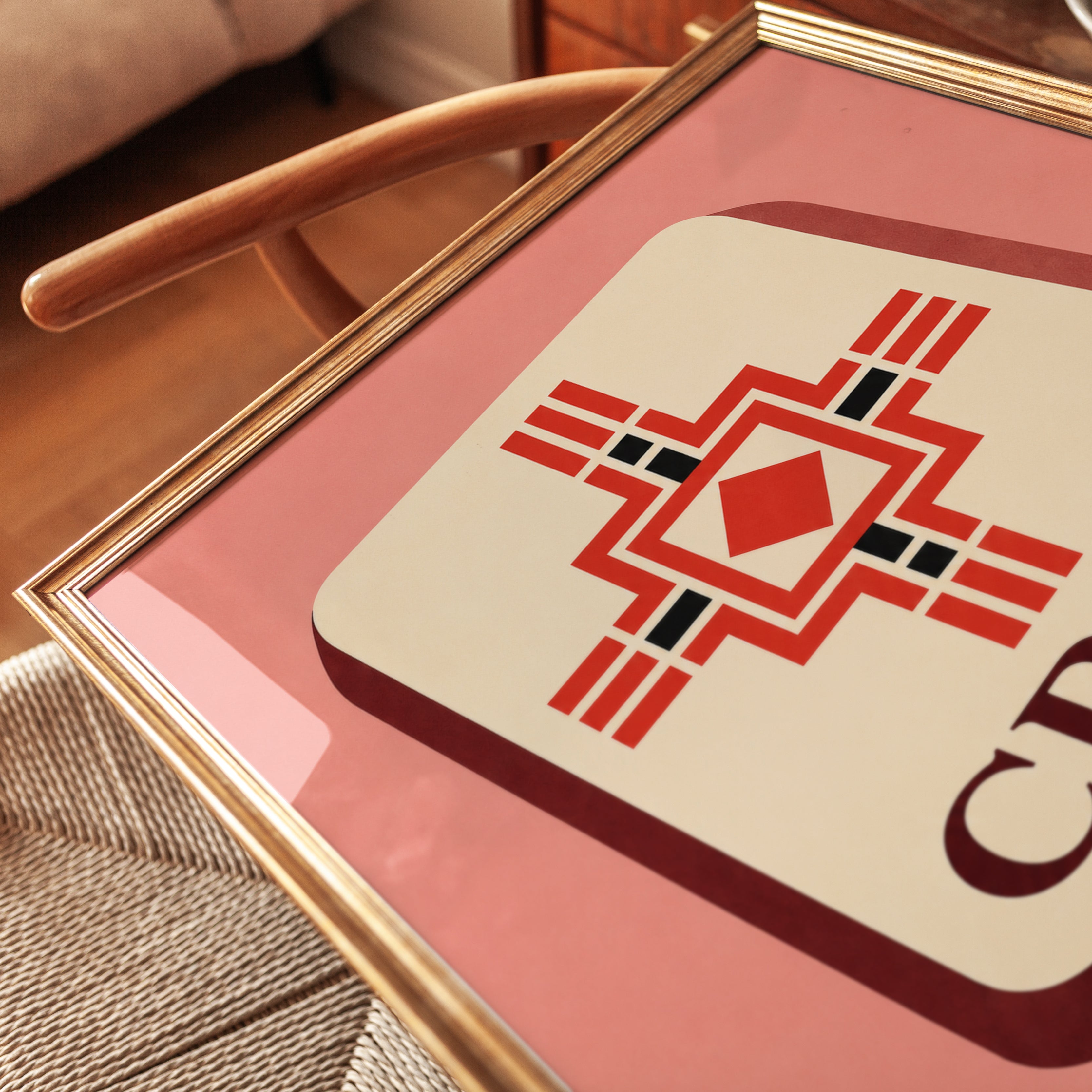 Geometric Wall Art – Retro Southwestern Print - detail