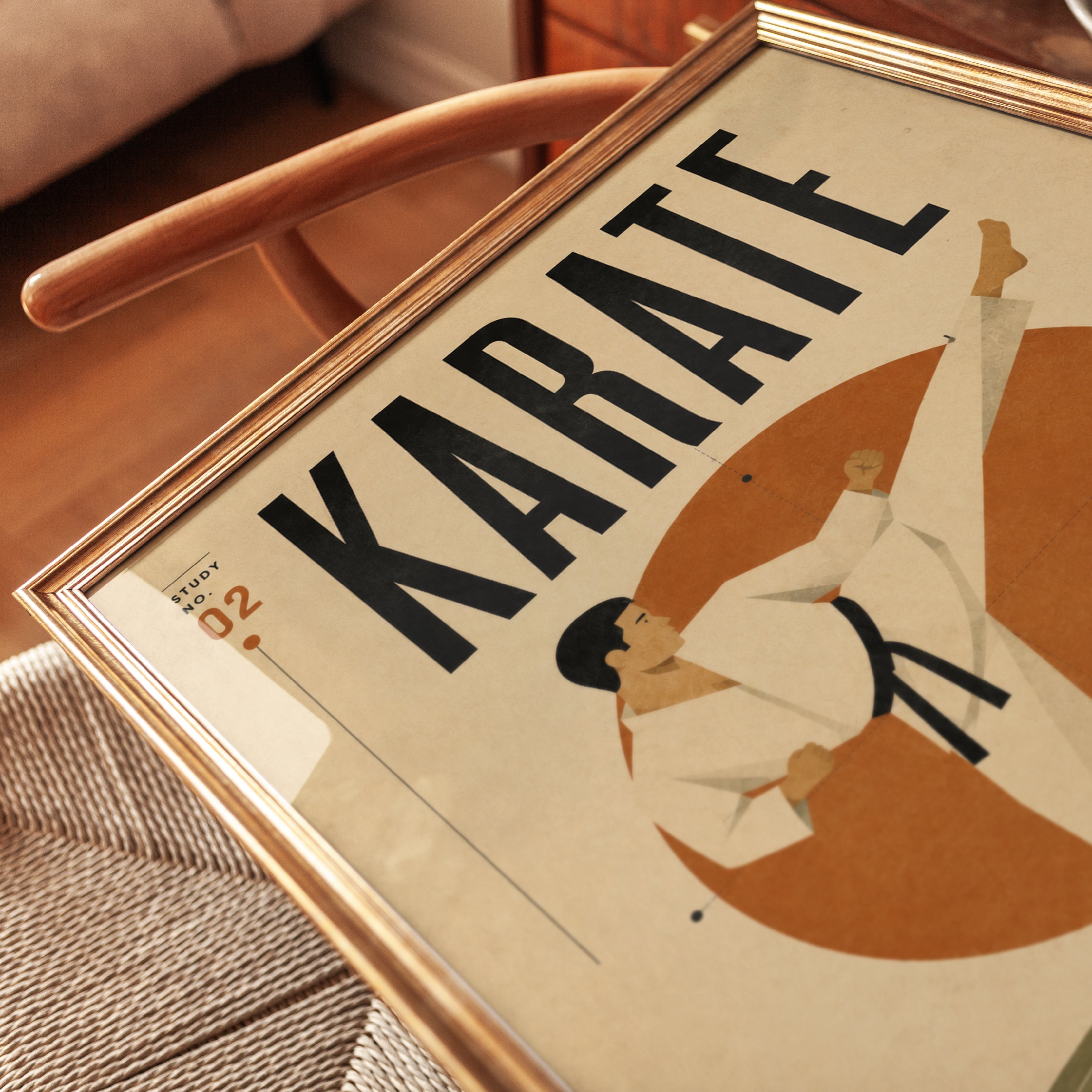 Karate Print — Vintage Japanese Martial Arts Poster - detail
