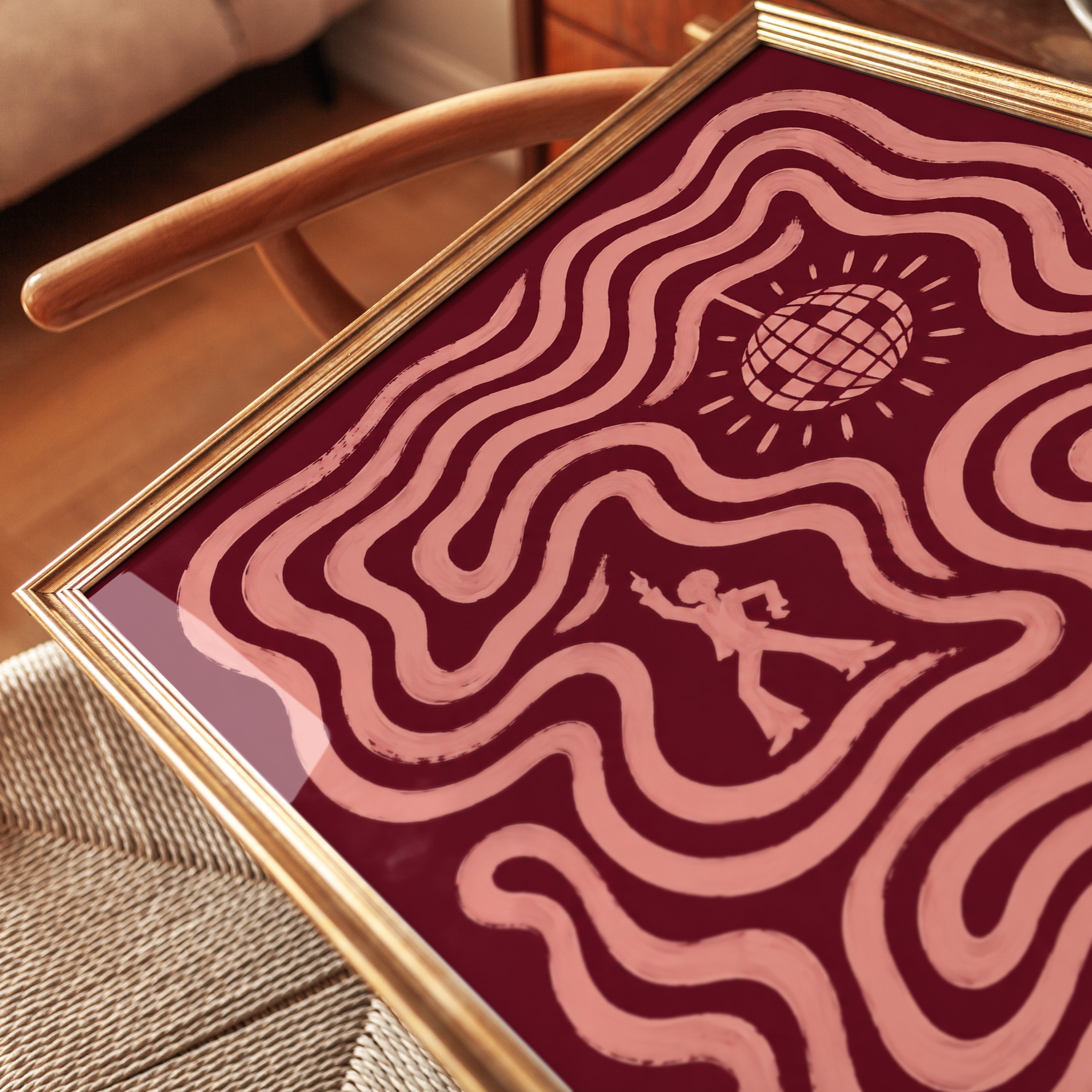 Disco Wall Art – Retro Dance Floor Print - detail