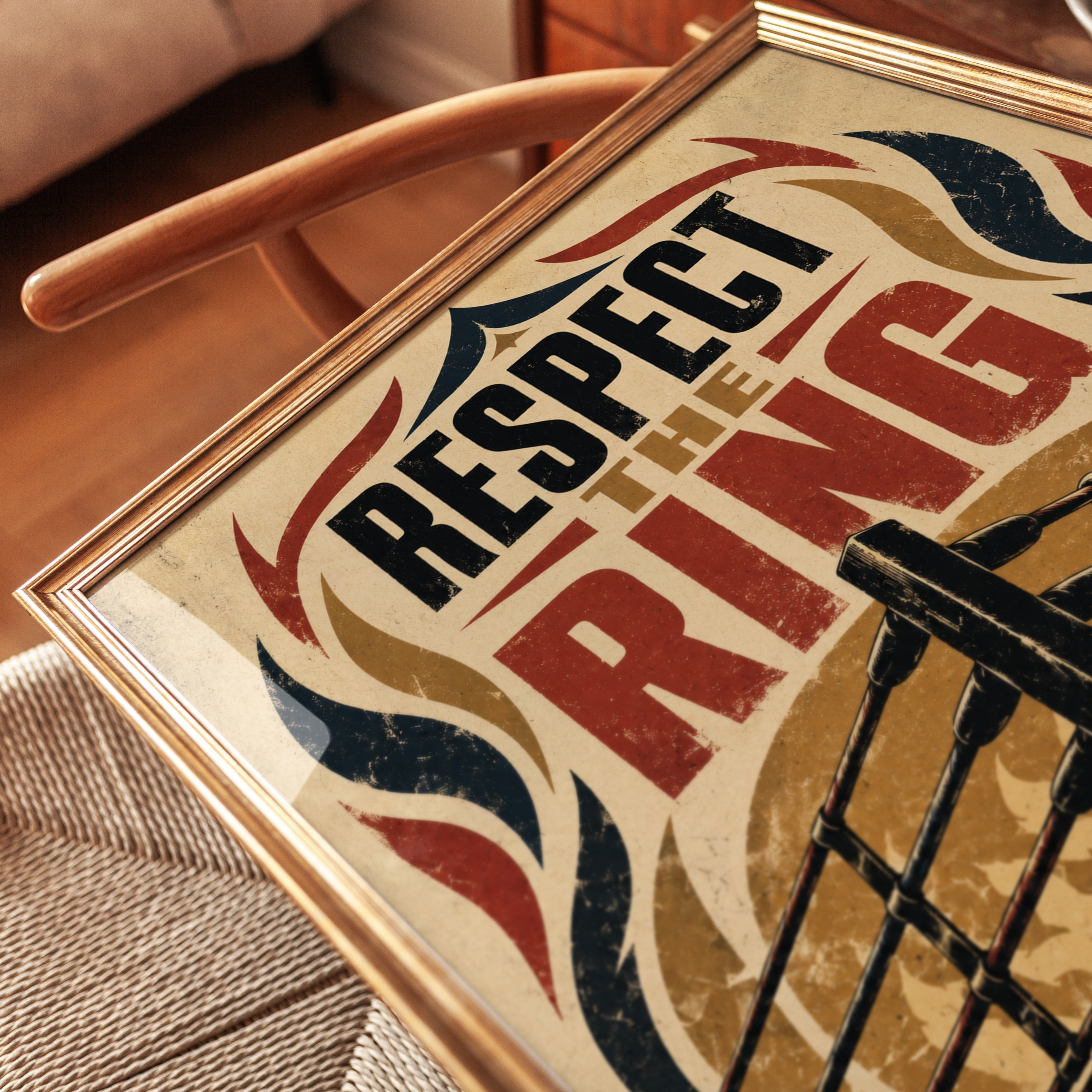 Vintage Boxing Ring Poster - detail