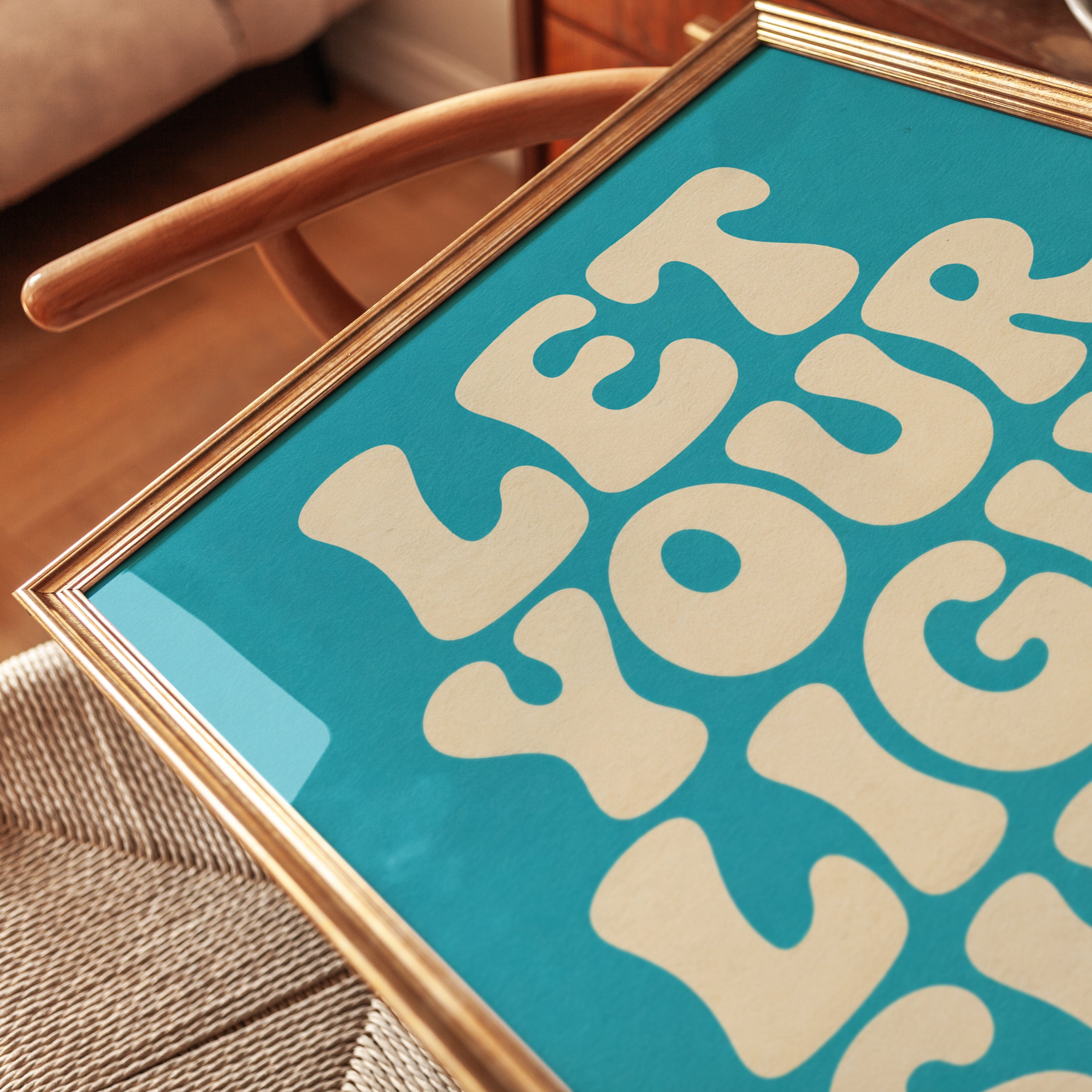 Motivational Wall Art: 70s Retro Typography - detail