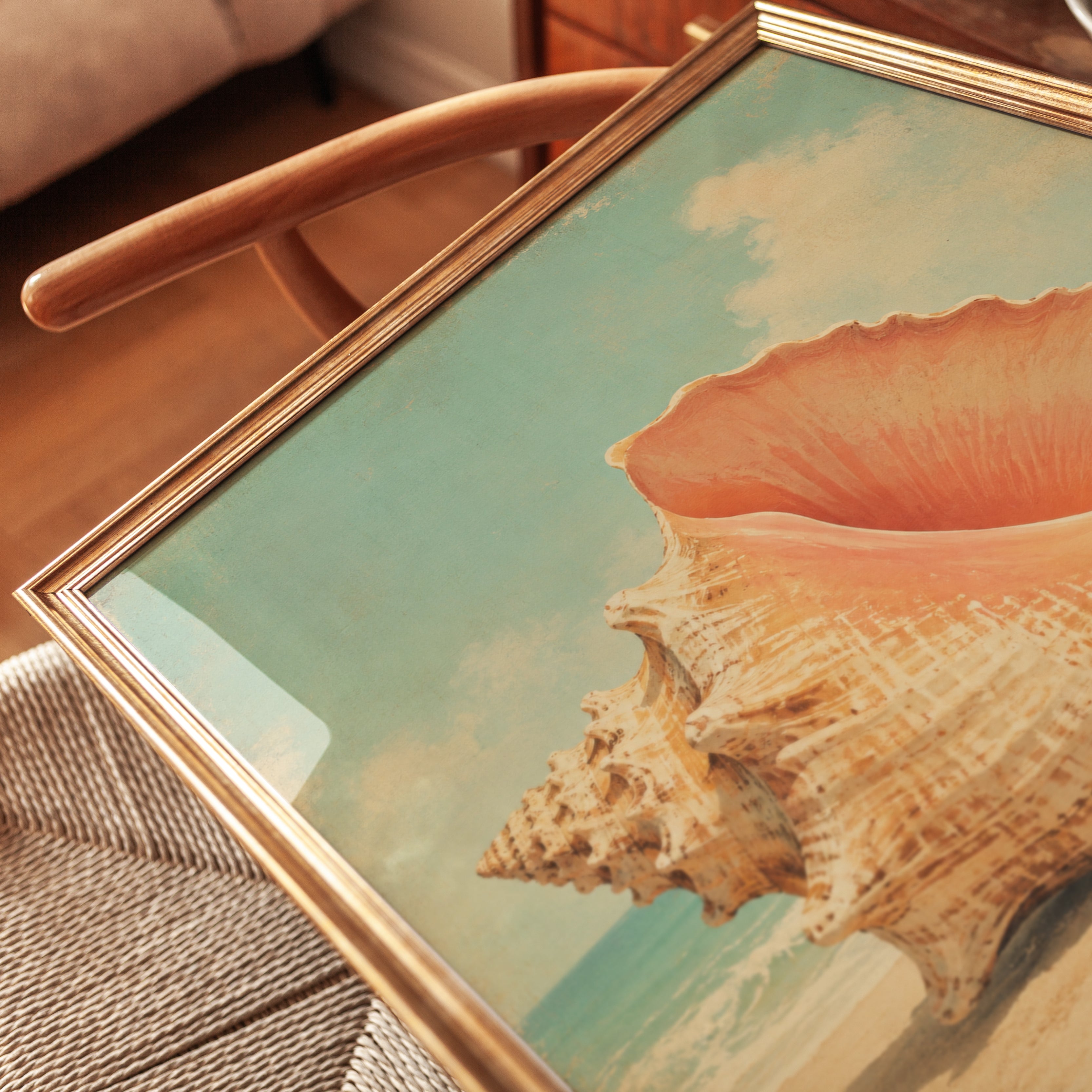 Seashell Wall Art – Coastal Print - detail